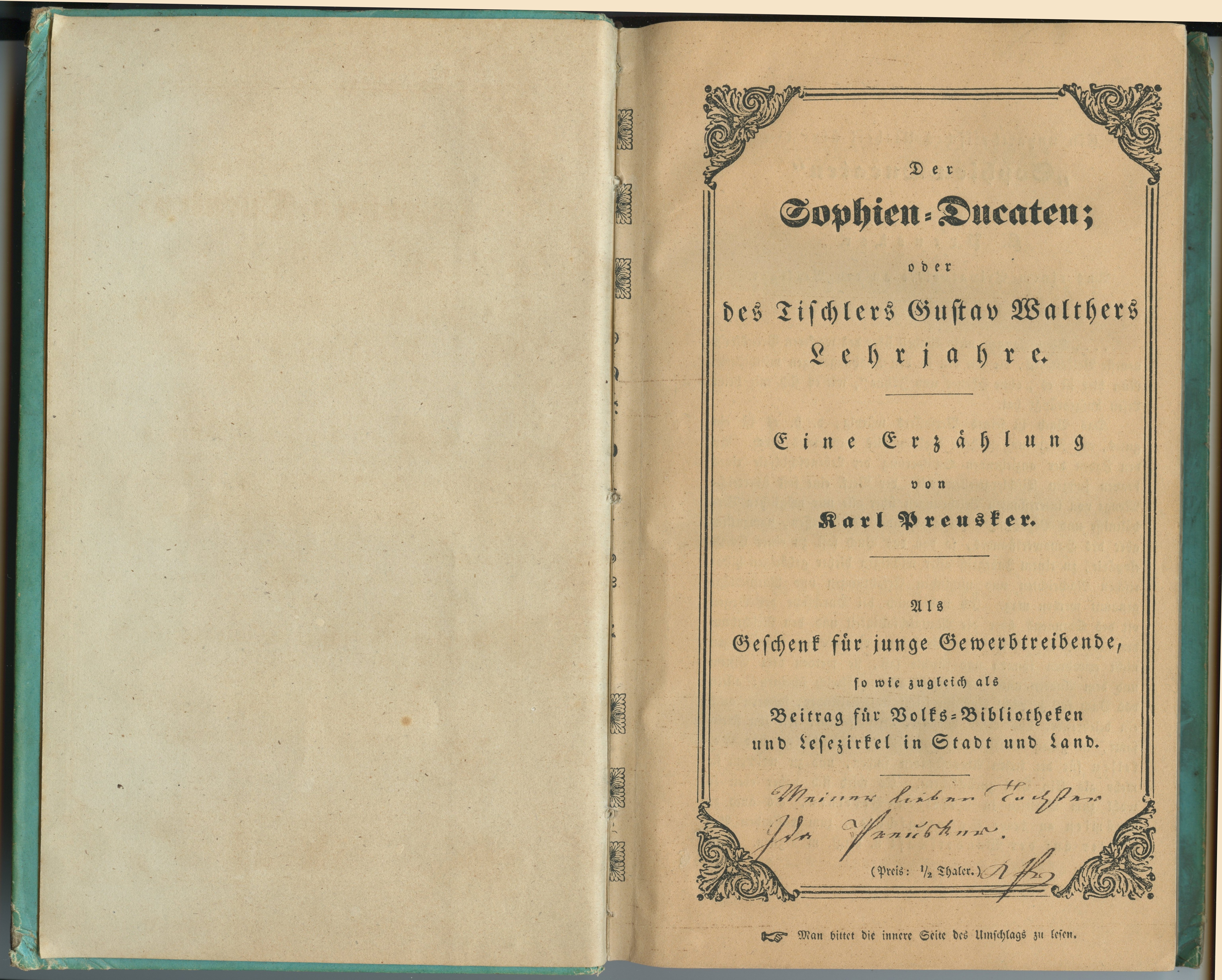 Preusker, Karl: Der Sophien-Ducaten [...], 1845 (Museum Alte Lateinschule CC BY-NC-SA)