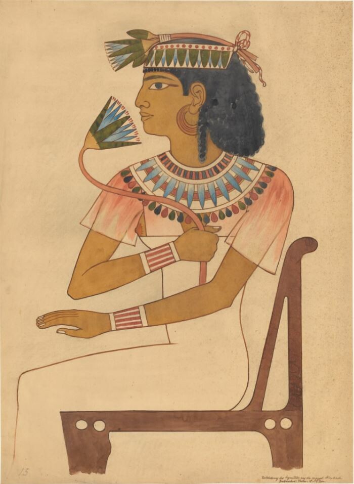 Ägyptische Frau (Zeichnung zu einer Wandtafel) (Museum - Naturalienkabinett Waldenburg CC BY-NC-SA)