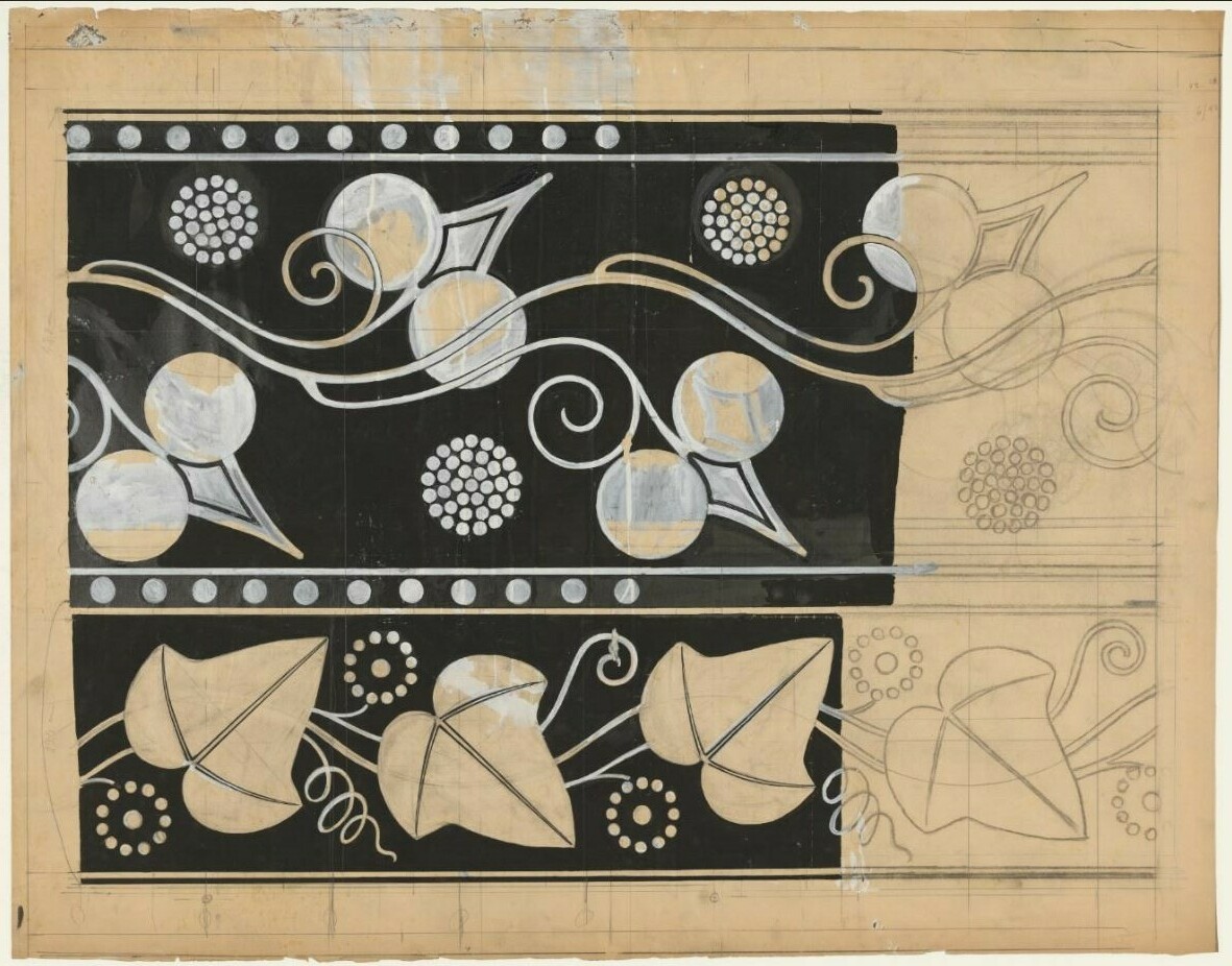 Vorgriechische ionische Kapitelle (Entwurf zu einer Wandtafel) (Museum - Naturalienkabinett Waldenburg CC BY-NC-SA)