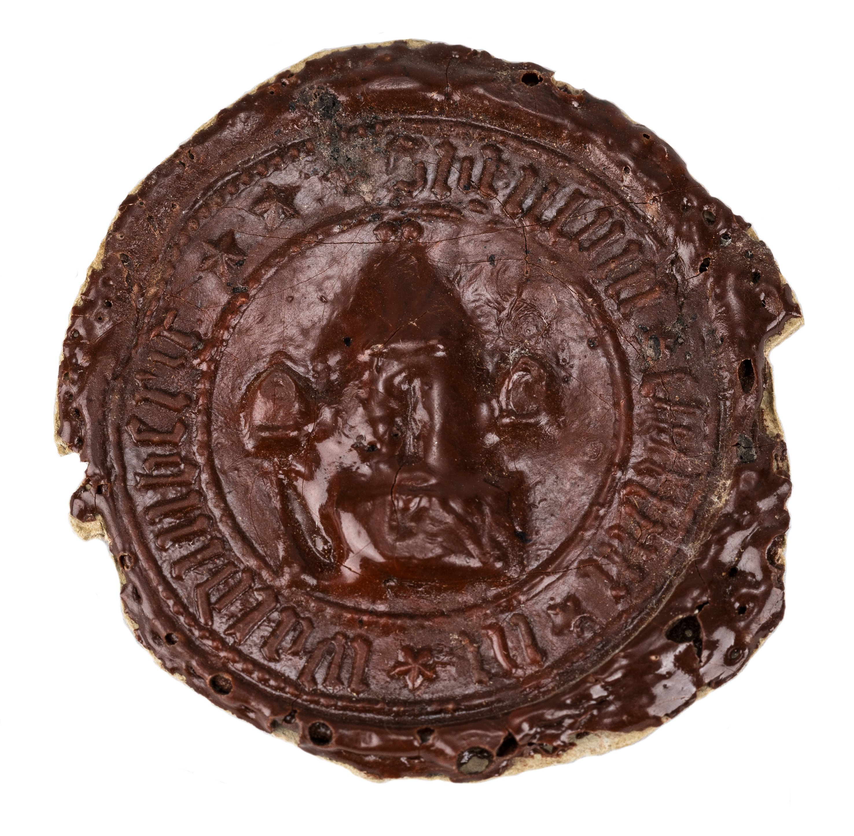 Siegelabdruck mit dem Wappen der Stadt Waldenburg (Museum - Naturalienkabinett Waldenburg CC BY-NC-SA)