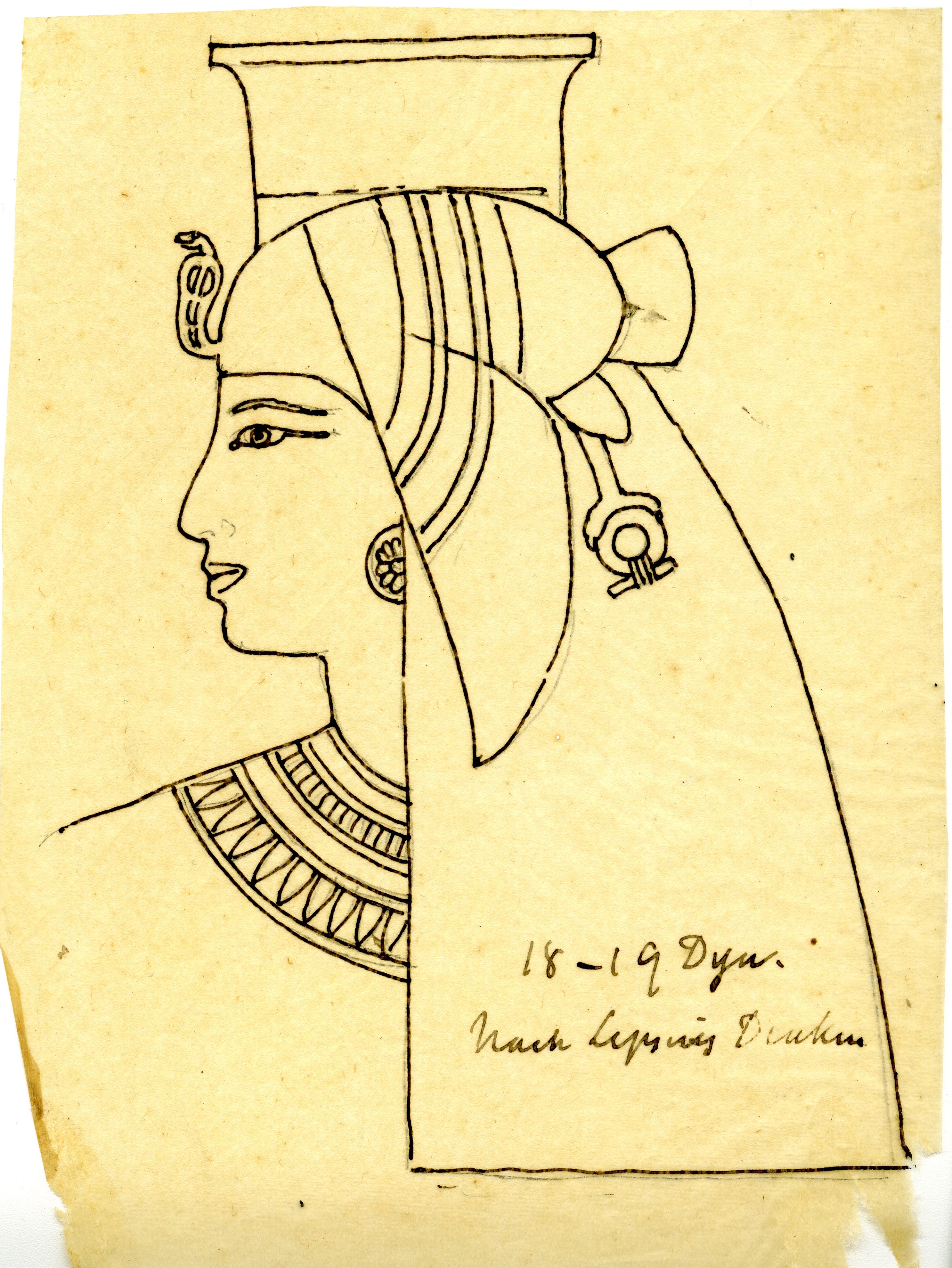 Detail einer ägyptischen Wandmalerei (Museum Naturalienkabinett Waldenburg CC BY-NC-SA)