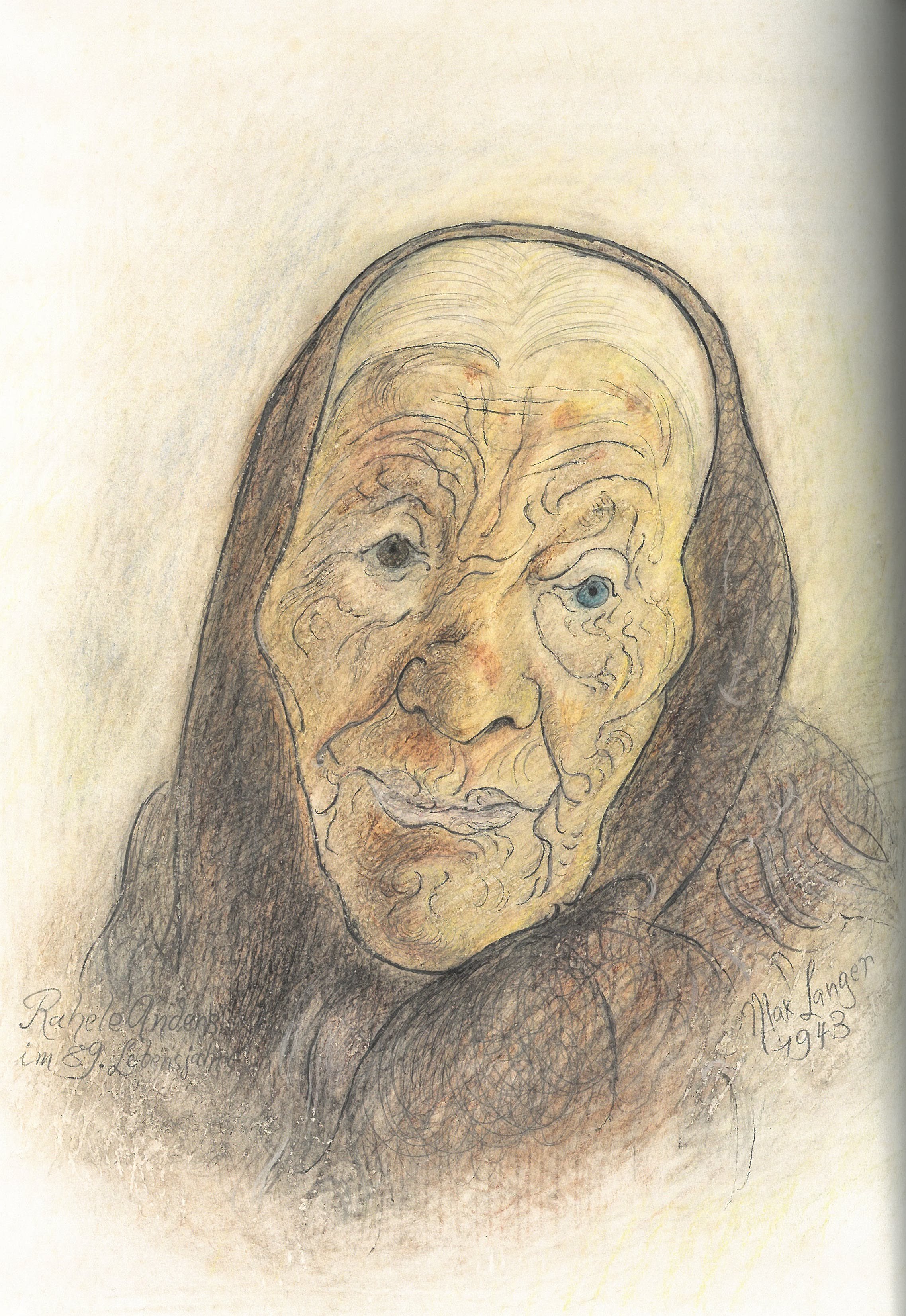 Zeichnung "Kopf der Rahele Anders im 89. Lebensjahr" (Städtische Museen Zittau CC BY-NC-SA)