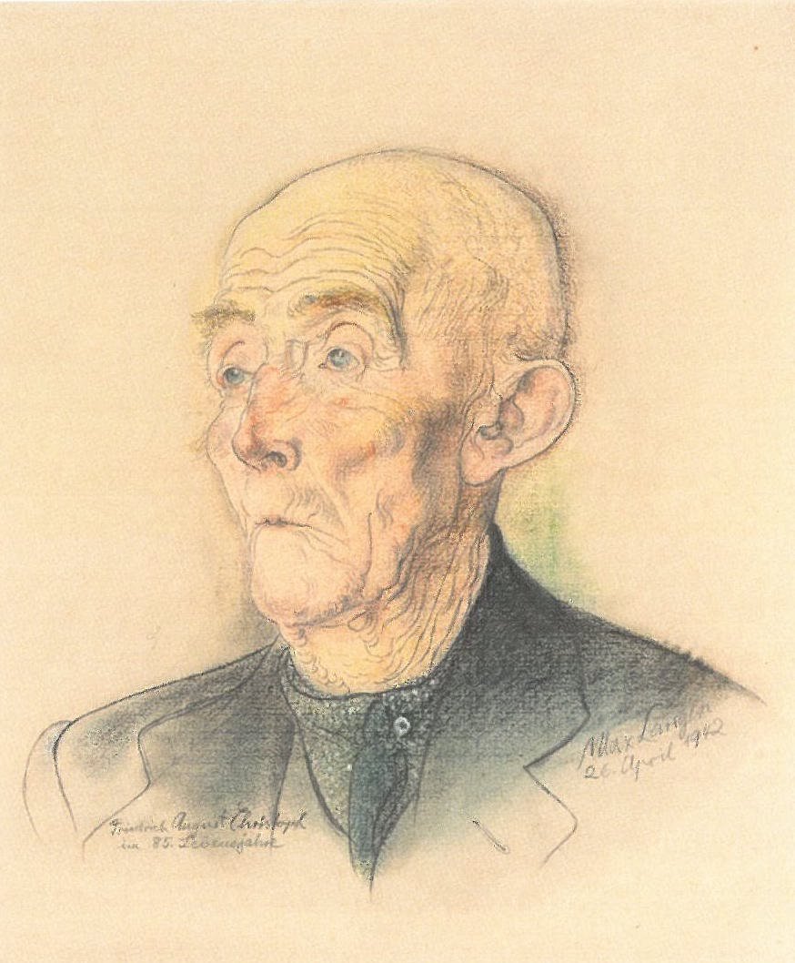 Bleistiftzeichnung "Friedrich August Christoph im 85. Lebensjahre" (Städtische Museen Zittau CC BY-NC-SA)