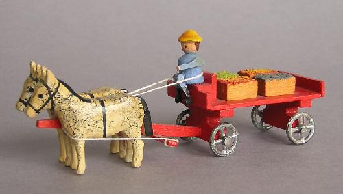 Pferdefuhrwerk (Erzgebirgisches Spielzeugmuseum Seiffen CC BY-NC-SA)