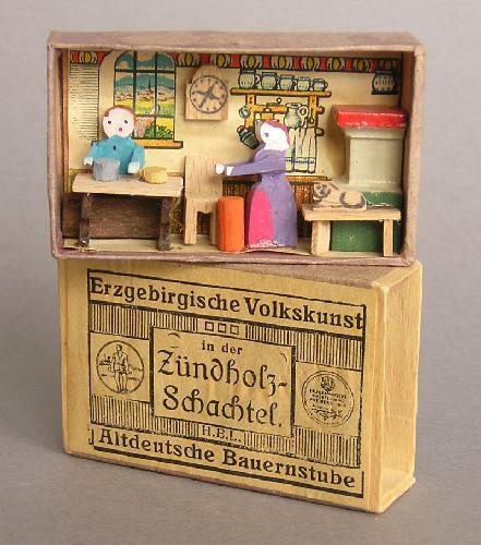 Mini Zündholzschachtel Miniatur Blume Handarbeit Seiffen Volkskunst NEU 29/53 