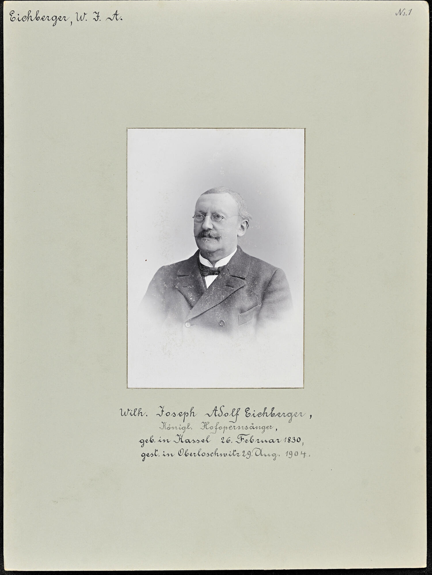 Tafel 354, Wilhelm Joseph Adolf Eichberger (Stadtmuseum Dresden RR-F)