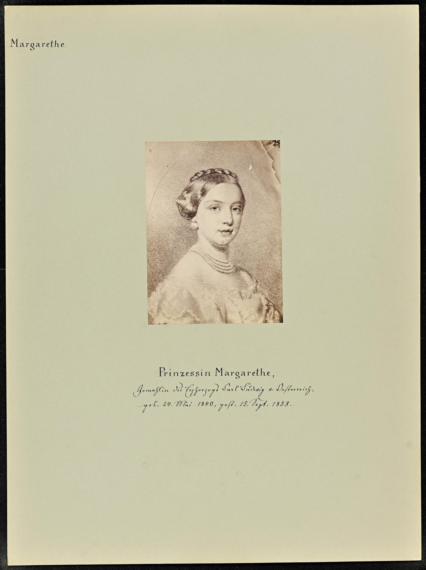 Tafel 1102, Prinzessin Margarethe (Stadtmuseum Dresden RR-F)