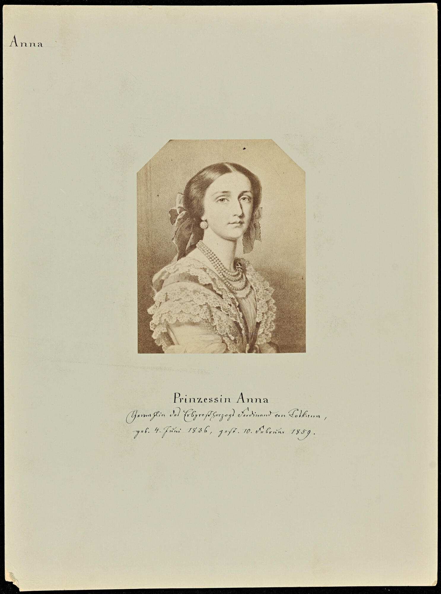 Tafel 40, Prinzessin Anna [von Sachsen] (Stadtmuseum Dresden RR-F)