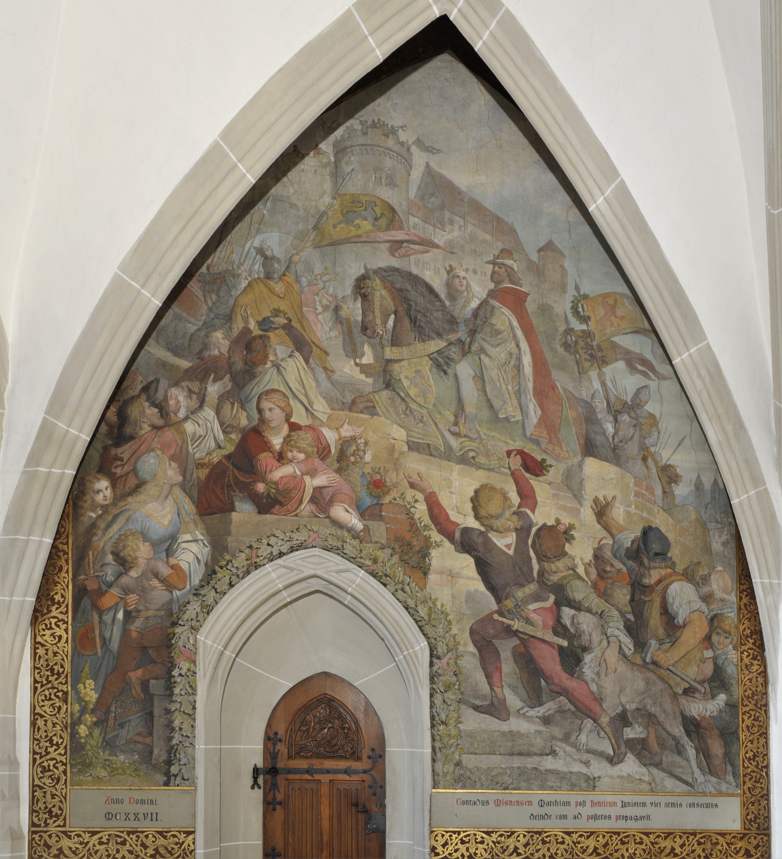 Wandbild:
"Einzug Konrads des Großen auf die Burg Meißen im Jahr 1125" (SBG gGmbH CC BY-NC-SA)