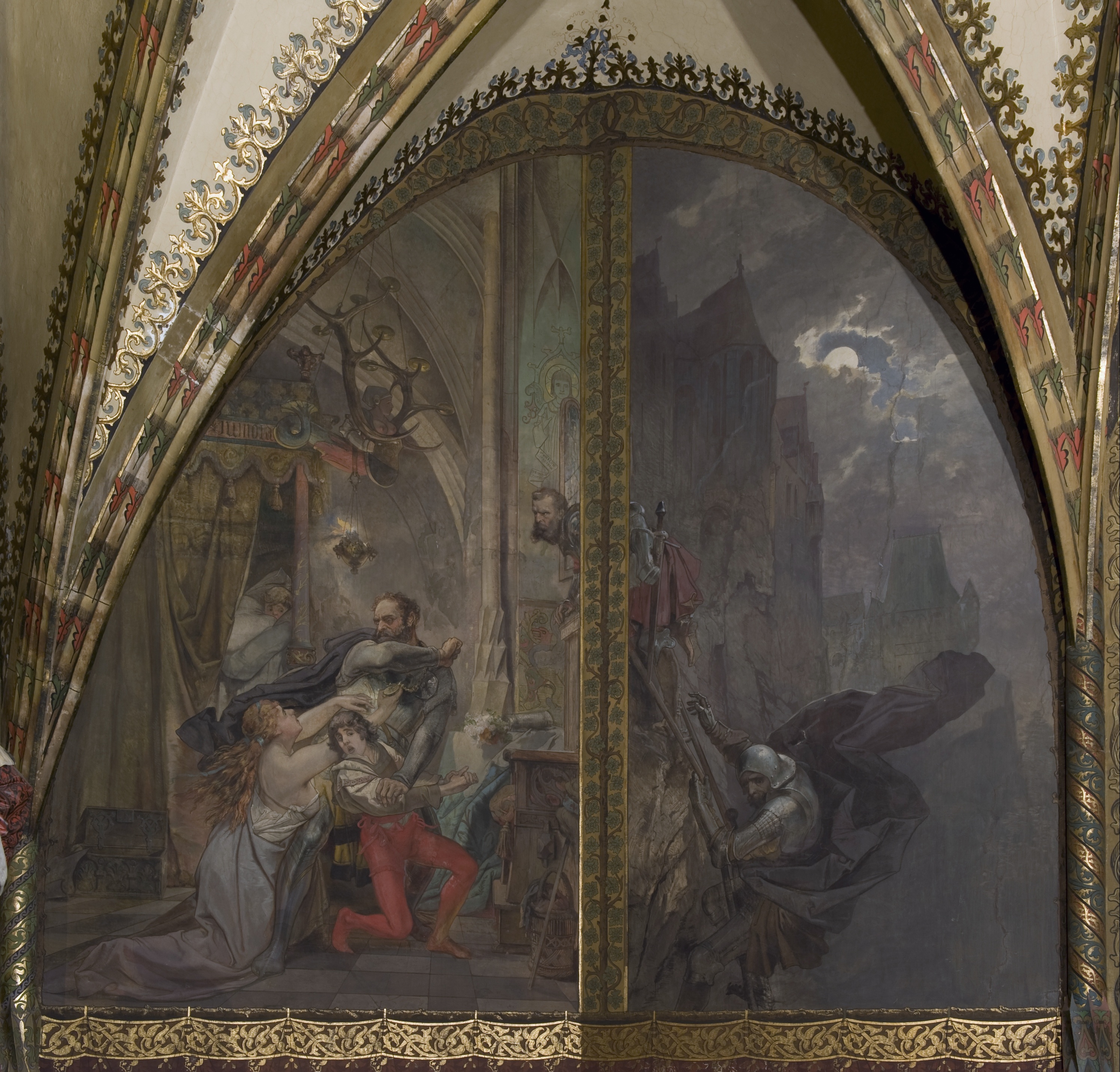 Wandbild:
"Der Altenburger Prinzenraub, 1455 - Teil 1: Der Raub der Prinzen aus dem Altenburger Schloss" (SBG gGmbH CC BY-NC-SA)