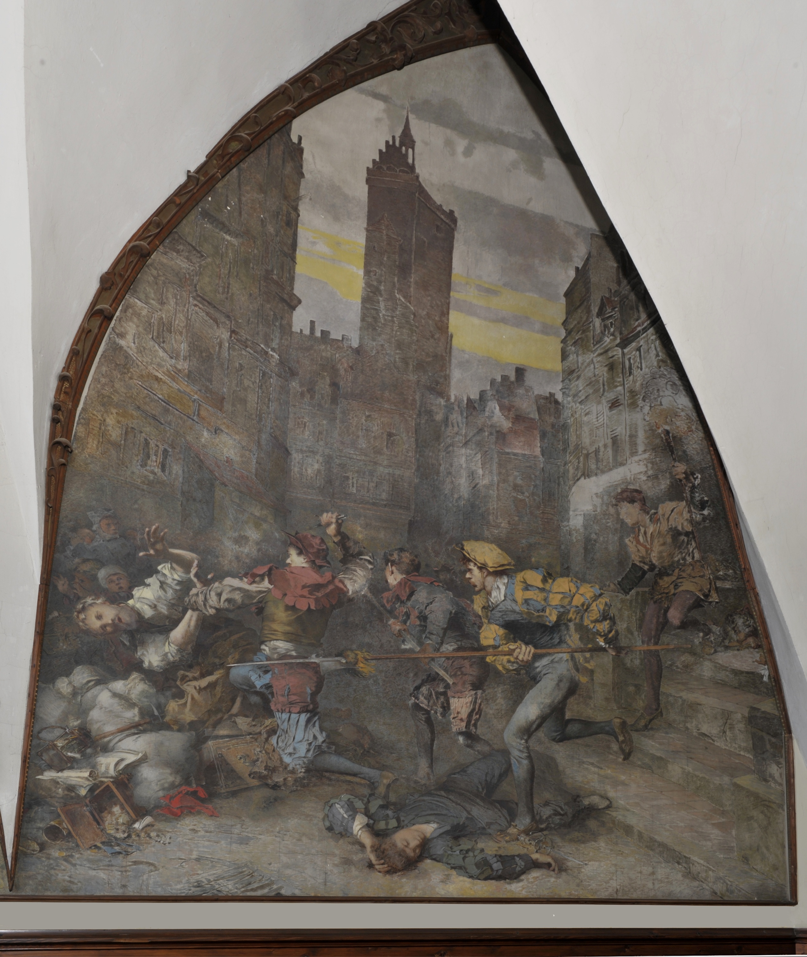 Wandbild:
"Die Eroberung von
Aarschot im Jahr 1489" (SBG gGmbH CC BY-NC-SA)