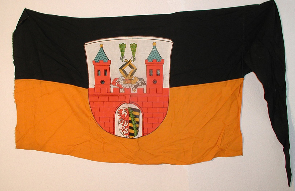 Spitzfahne mit Stadtwappen (modern) (Museum Schloss Bernburg CC BY-NC-SA)