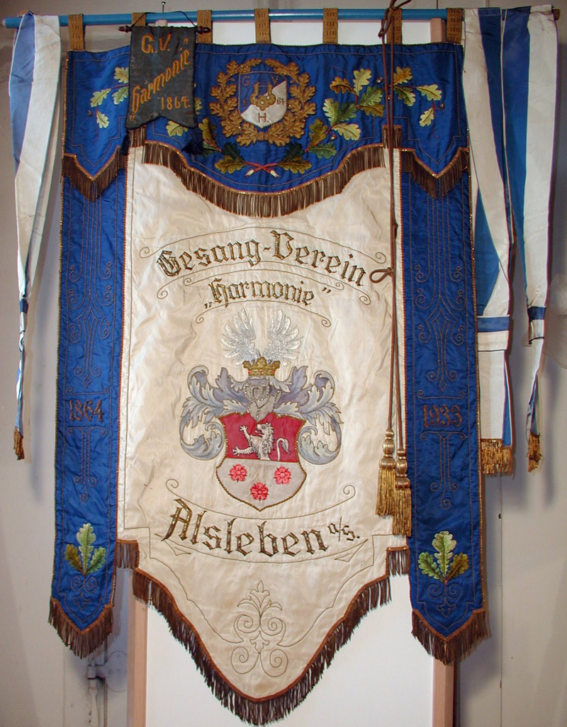 Standarte des Gesangsvereins Harmonie Alsleben (Museum Schloss Bernburg CC BY-NC-SA)