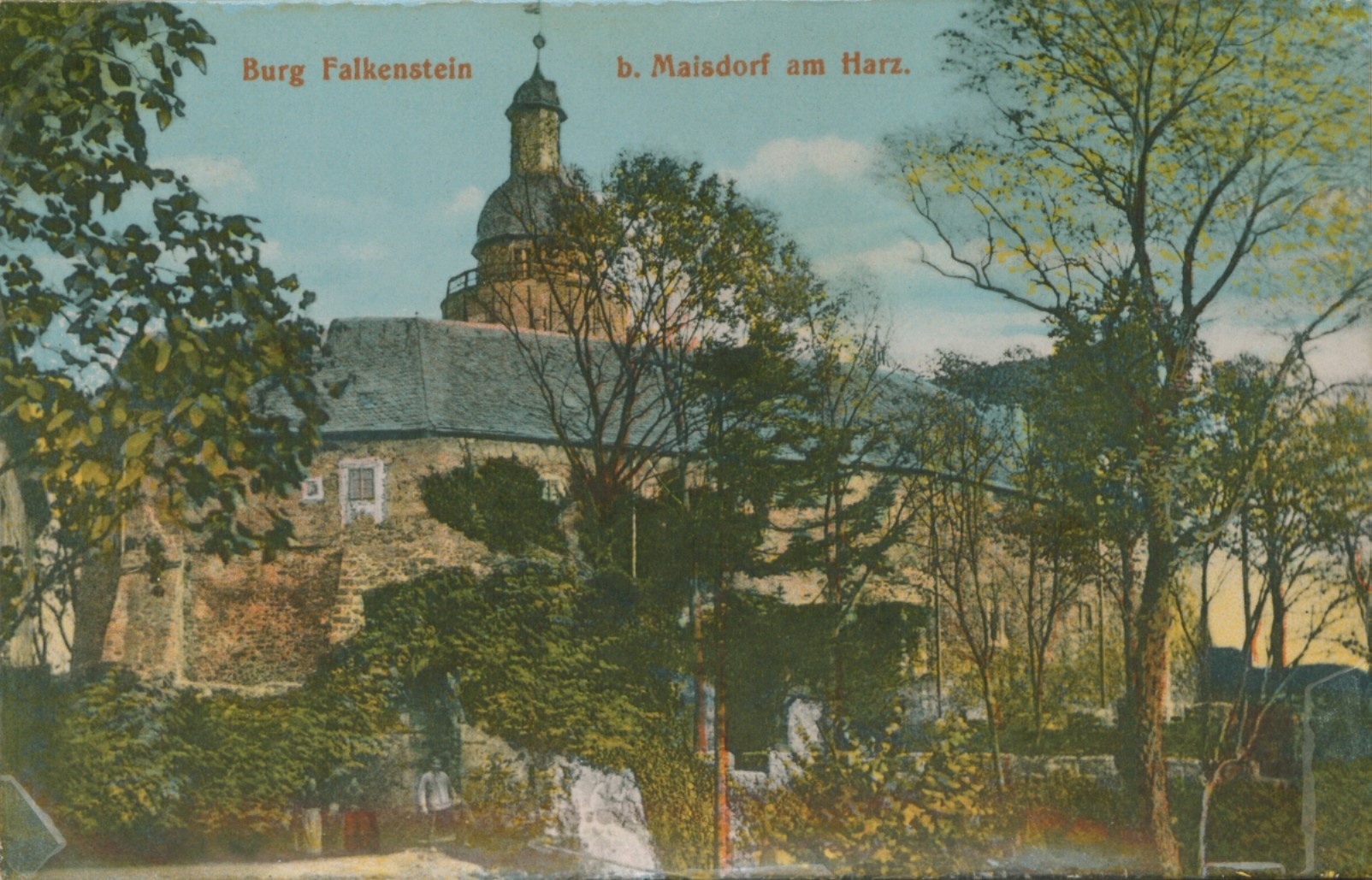 Ansichtskarte: Burg Falkenstein b. Maisdorf am Harz. (Kulturstiftung Sachsen-Anhalt CC BY-NC-SA)
