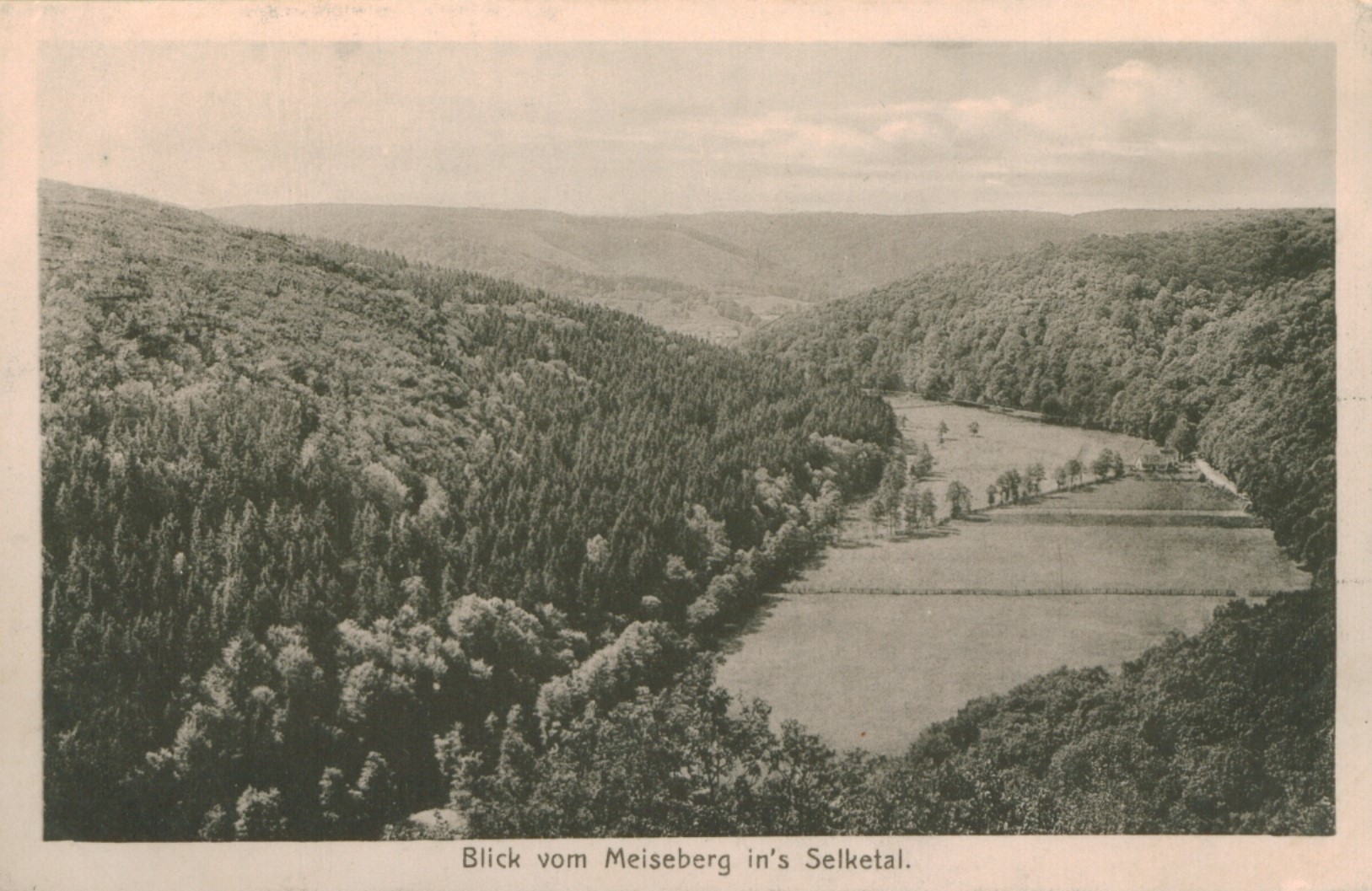 Ansichtskarte: Blick vom Meiseberg in's Selketal. (Kulturstiftung Sachsen-Anhalt CC BY-NC-SA)
