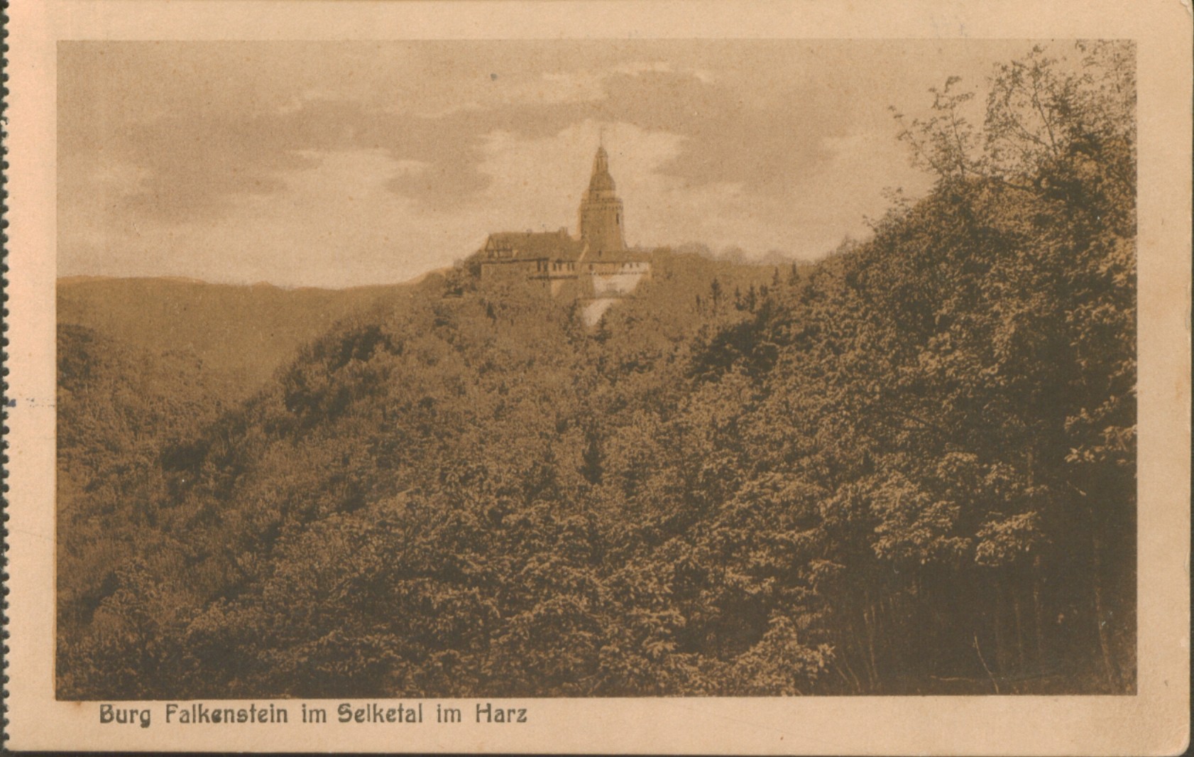 Ansichtskarte: Burg Falkenstein im Selketal im Harz (Kulturstiftung Sachsen-Anhalt - Museum Burg Falkenstein CC BY-NC-SA)