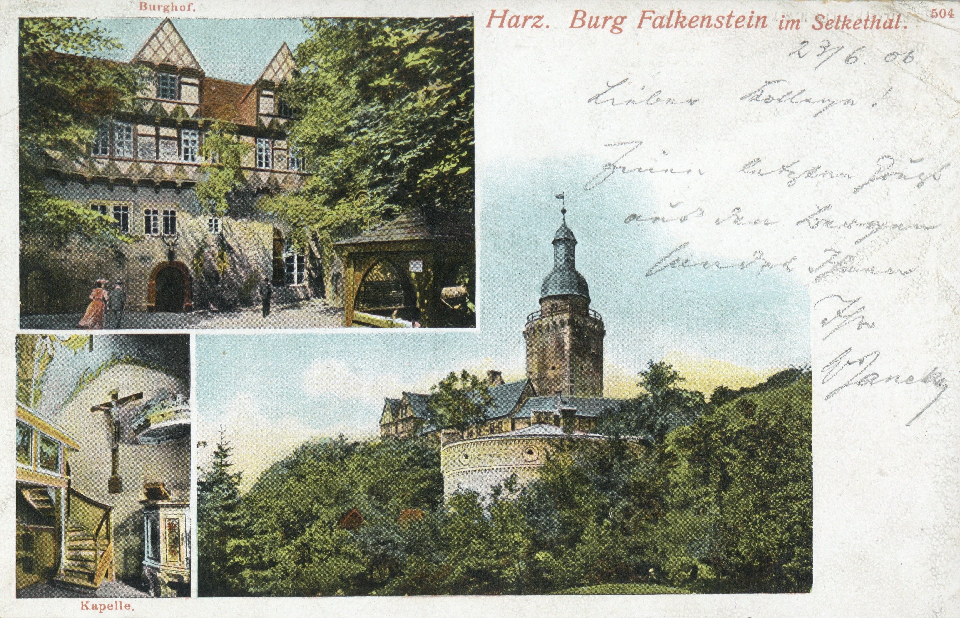 Ansichtskarte: Harz. Burg Falkenstein im Selkethal. (Kulturstiftung Sachsen-Anhalt CC BY-NC-SA)