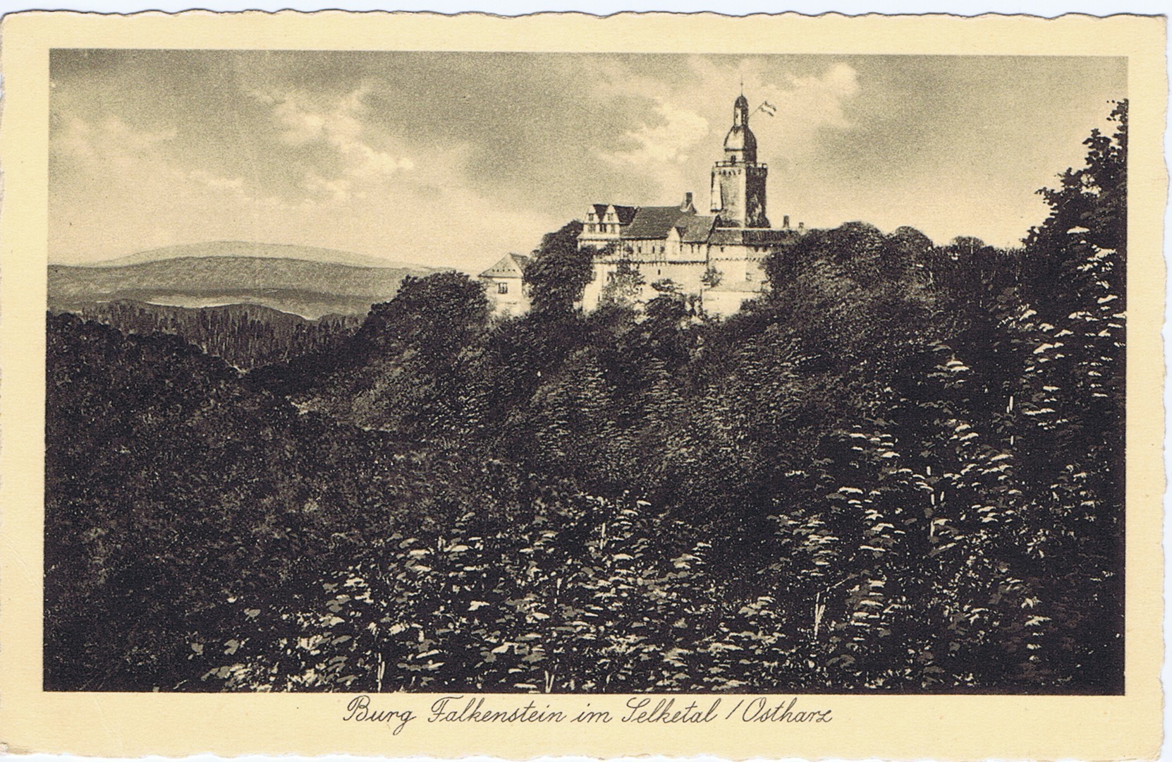 Ansichtskarte: Burg Falkenstein im Selketal / Ostharz (Kulturstiftung Sachsen-Anhalt CC BY-NC-SA)