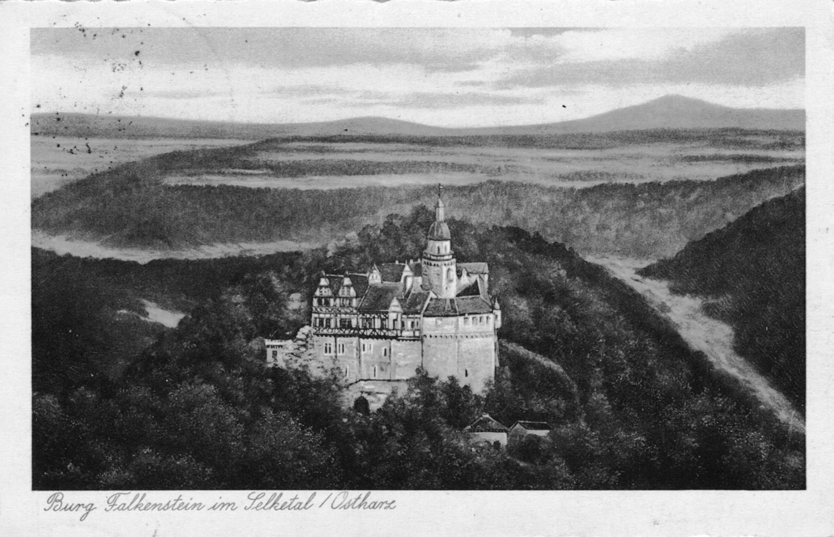 Ansichtskarte: Burg Falkenstein im Selketal / Ostharz (Kulturstiftung Sachsen-Anhalt CC BY-NC-SA)