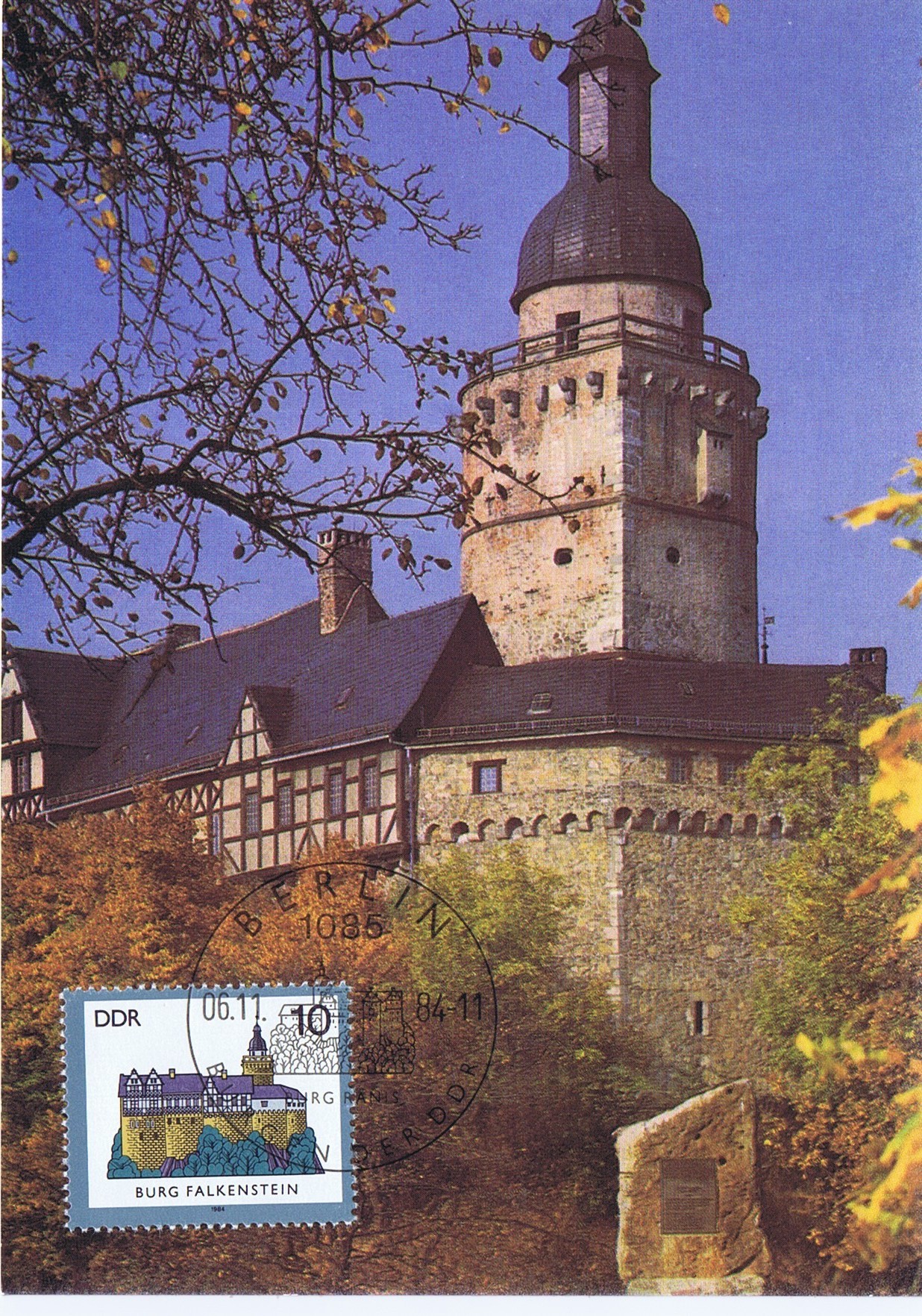 Ansichtskarte: Burgen der DDR - Burg Falkenstein im Selketal (Kulturstiftung Sachsen-Anhalt CC BY-NC-SA)