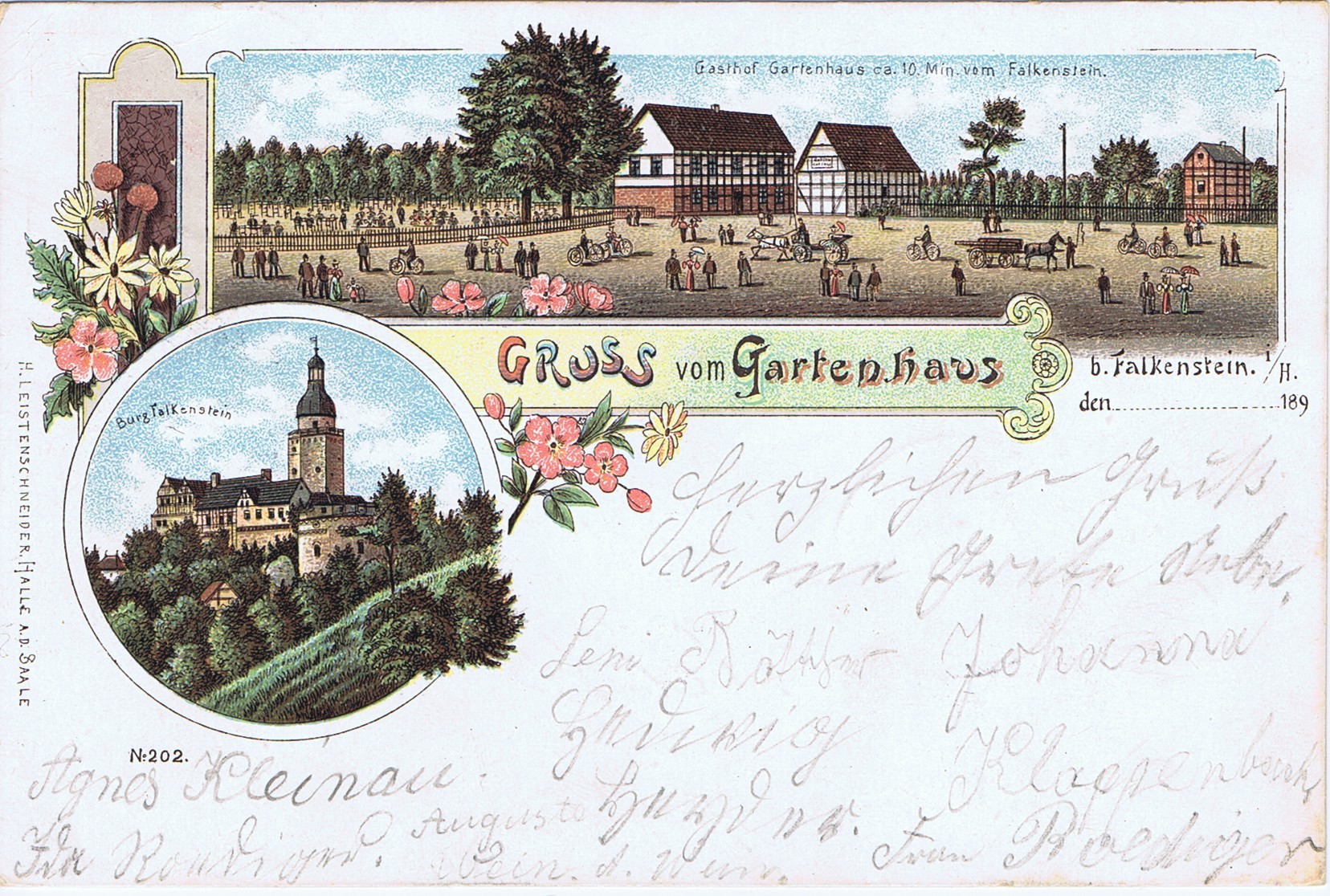 Ansichtskarte: Gruss vom Gartenhaus b. Falkenstein (Kulturstiftung Sachsen-Anhalt CC BY-NC-SA)