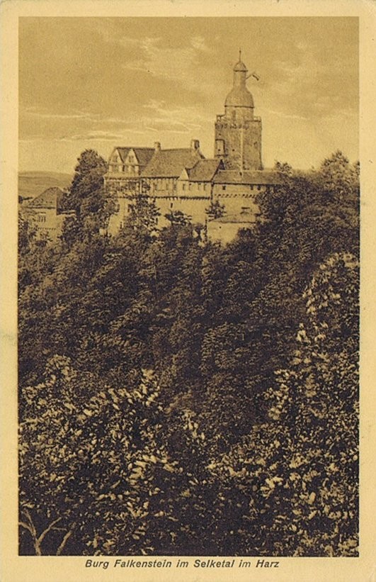 Ansichtskarte: Burg Falkenstein im Selketal im Harz (Kulturstiftung Sachsen-Anhalt CC BY-NC-SA)