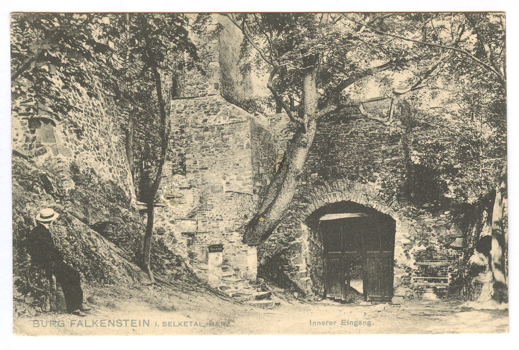 Ansichtskarte: Burg Falkenstein i. Selketal, Harz Innerer Eingang (Kulturstiftung Sachsen-Anhalt CC BY-NC-SA)