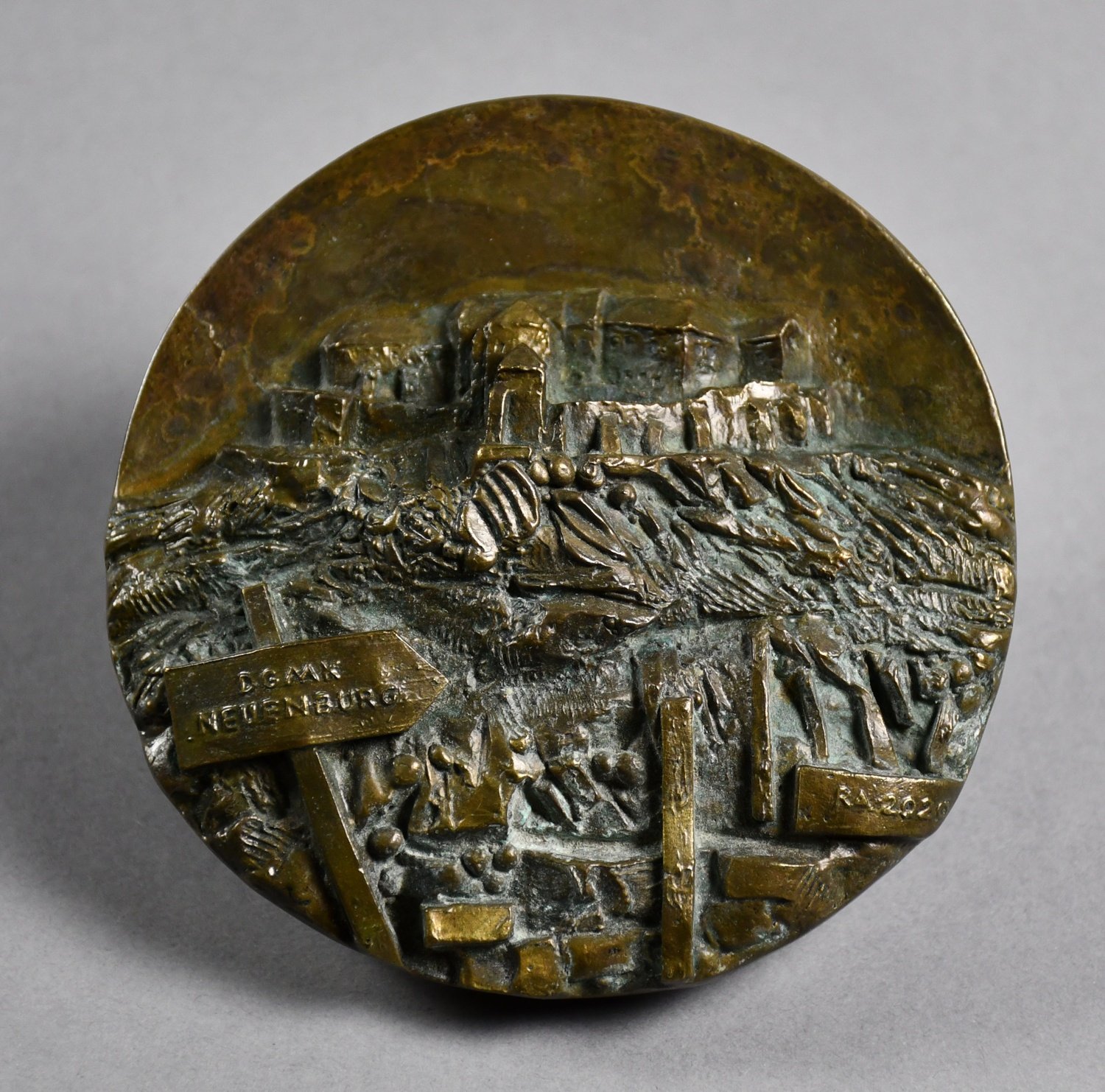 Medaille mit der Ansicht von Schloss Neuenburg (Kulturstiftung Sachsen-Anhalt CC BY-NC-SA)