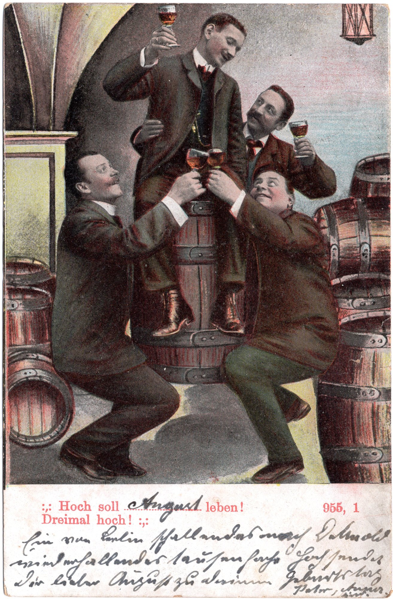Vier Männer im Weinkeller (Kulturstiftung Sachsen-Anhalt CC BY-NC-SA)