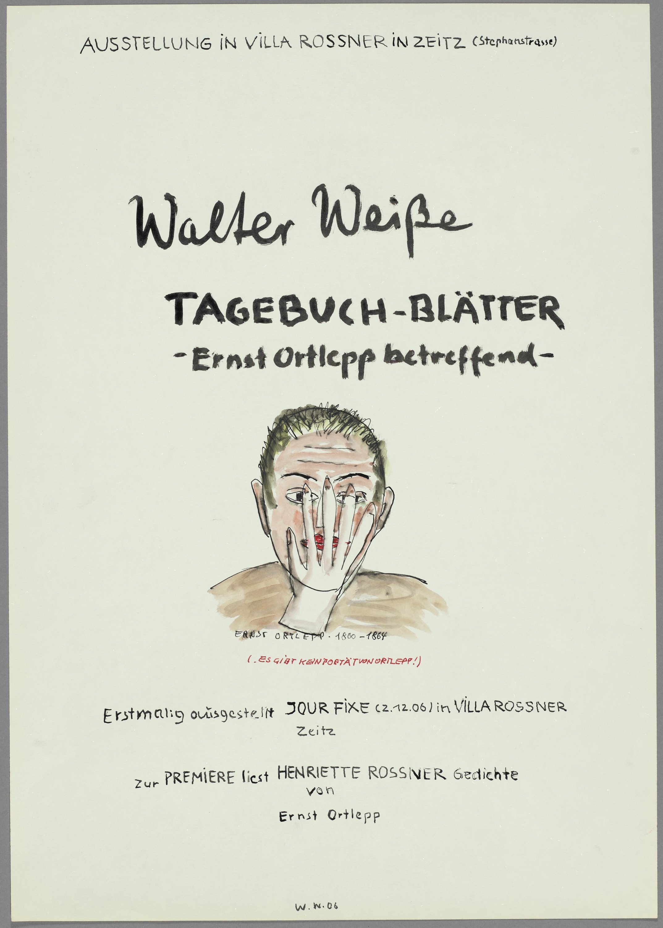 Walter Weiße – Tagebuch-Blätter -Ernst Ortlepp betreffend- (Kulturstiftung Sachsen-Anhalt CC BY-NC-SA)