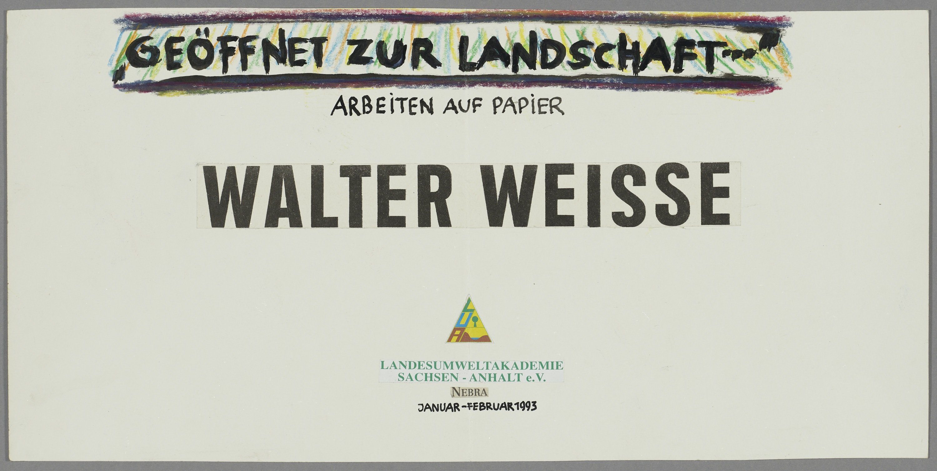 Walter Weisse - Geöffnet zur Landschaft. Arbeiten auf Papier (Entwurf) (Kulturstiftung Sachsen-Anhalt CC BY-NC-SA)