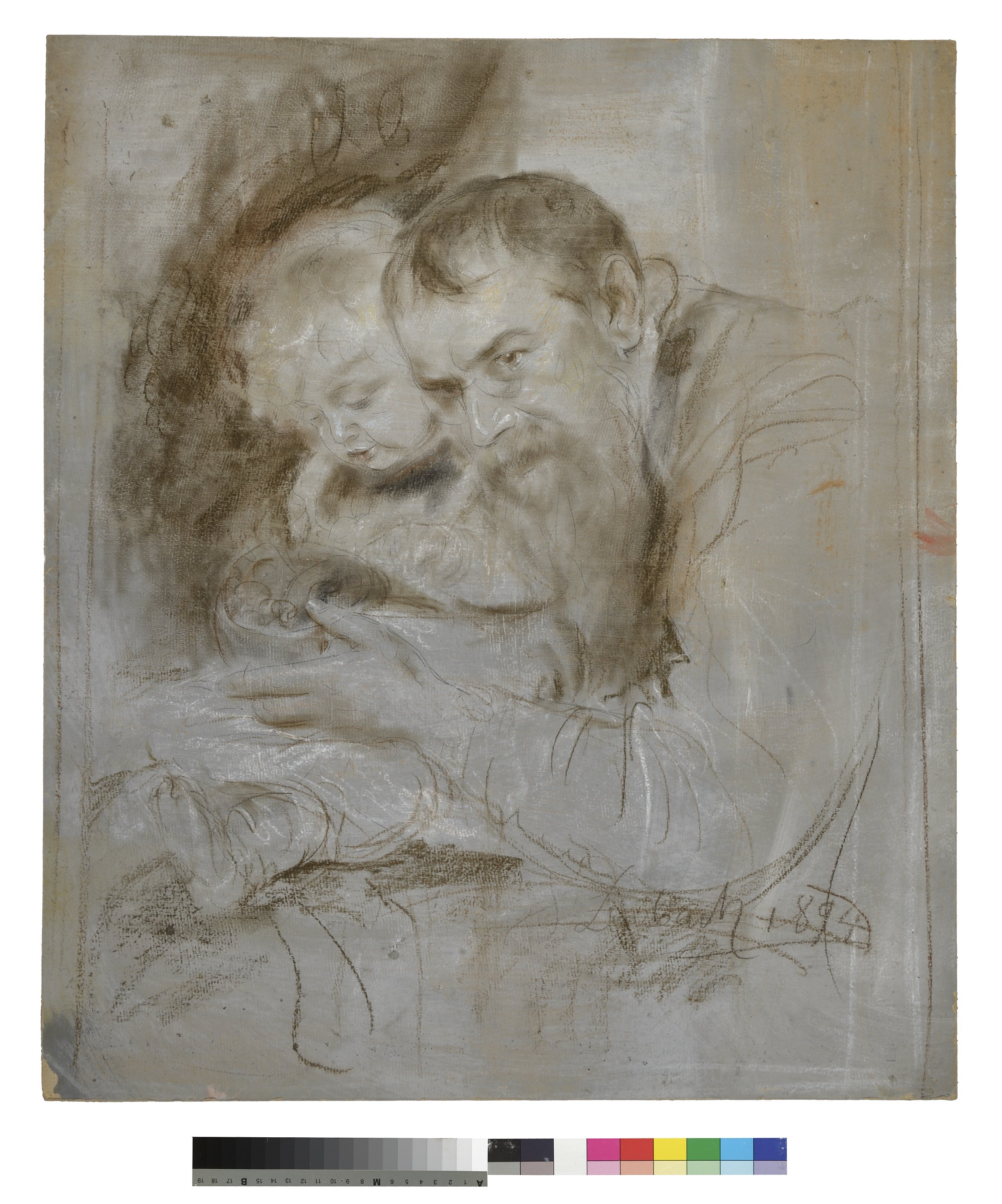 Selbstbildnis Franz von Lenbach mit Tochter Marion (Kulturhistorisches Museum Magdeburg CC BY)