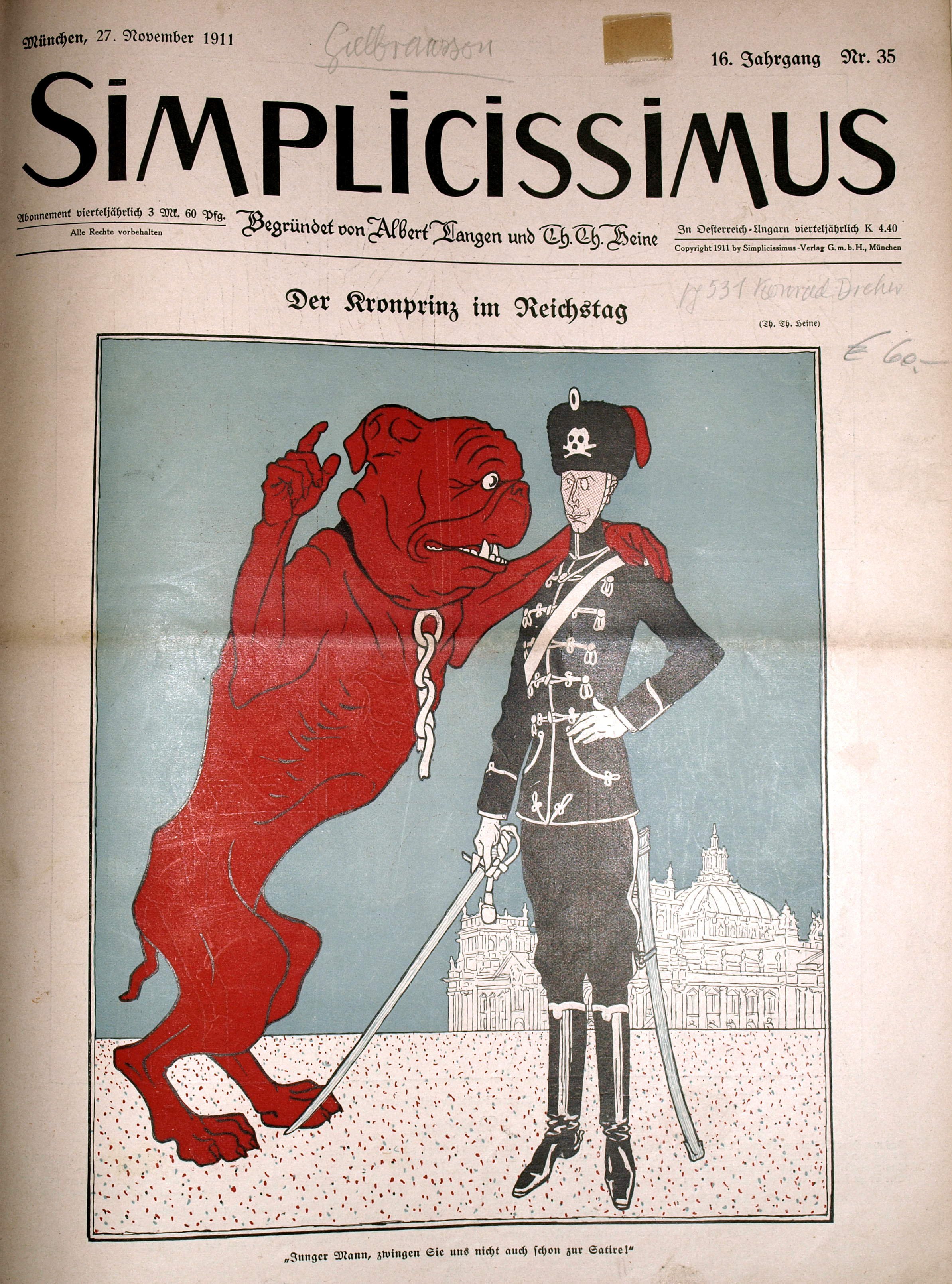Zeitschrift "Simplicissimus", 16. Jahrgang, Oktober 1911-März 1912 (Schloß Wernigerode GmbH RR-F)