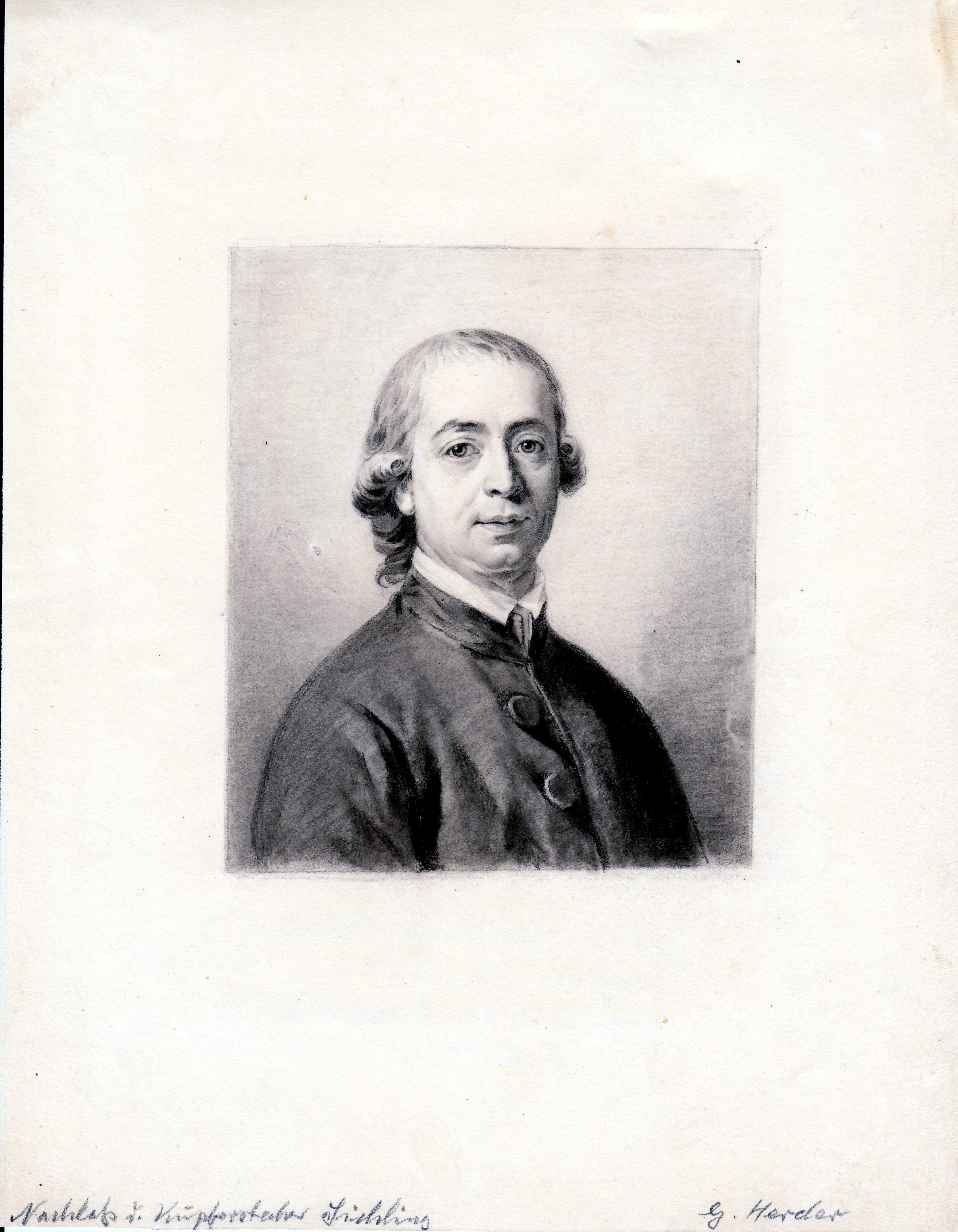 Porträtzeichnung Johann Gottfried Herder von Lazarus Sichling (Schloß Wernigerode GmbH RR-F)