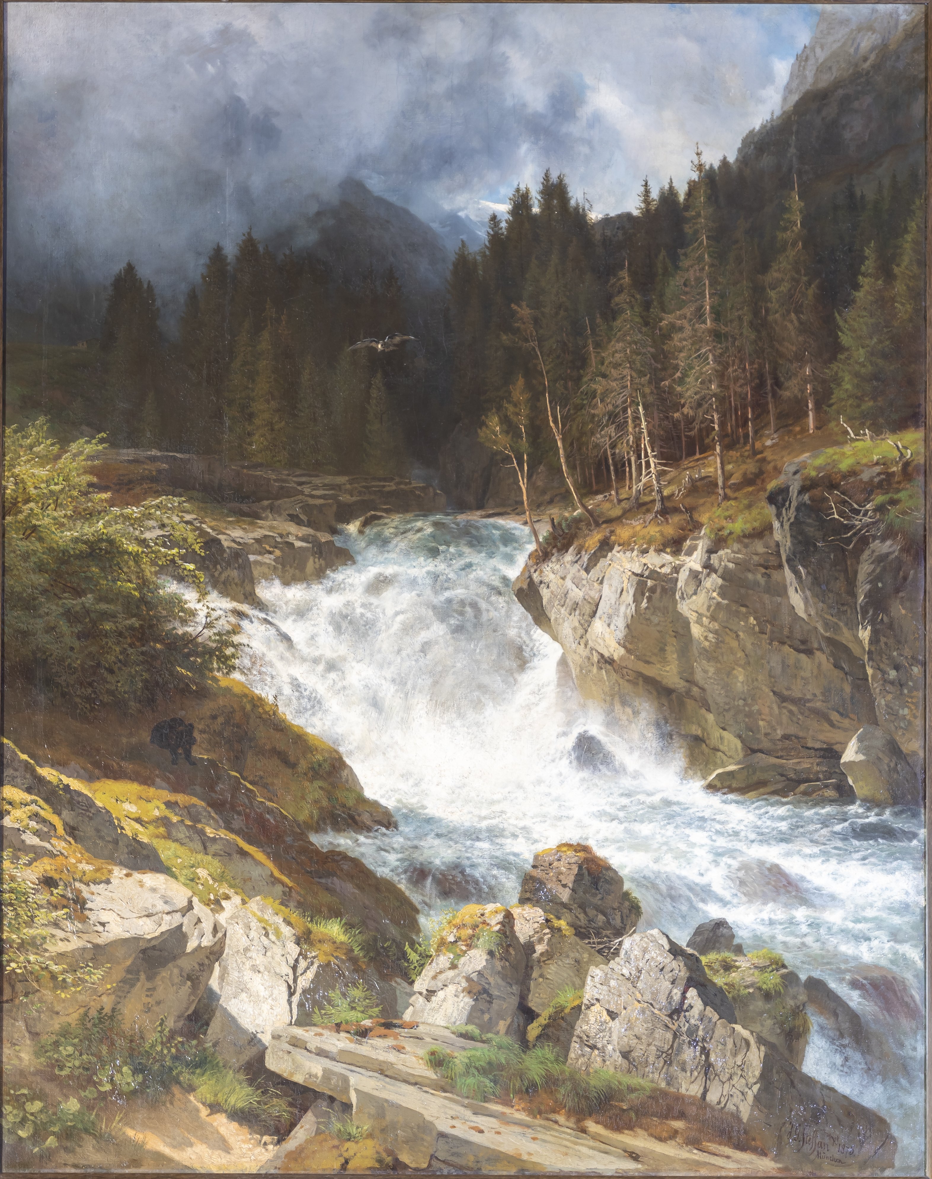 Steffan, Johann Gottfried: Wasserfall im Hochgebirge, um 1880 (Schloß Wernigerode GmbH RR-F)