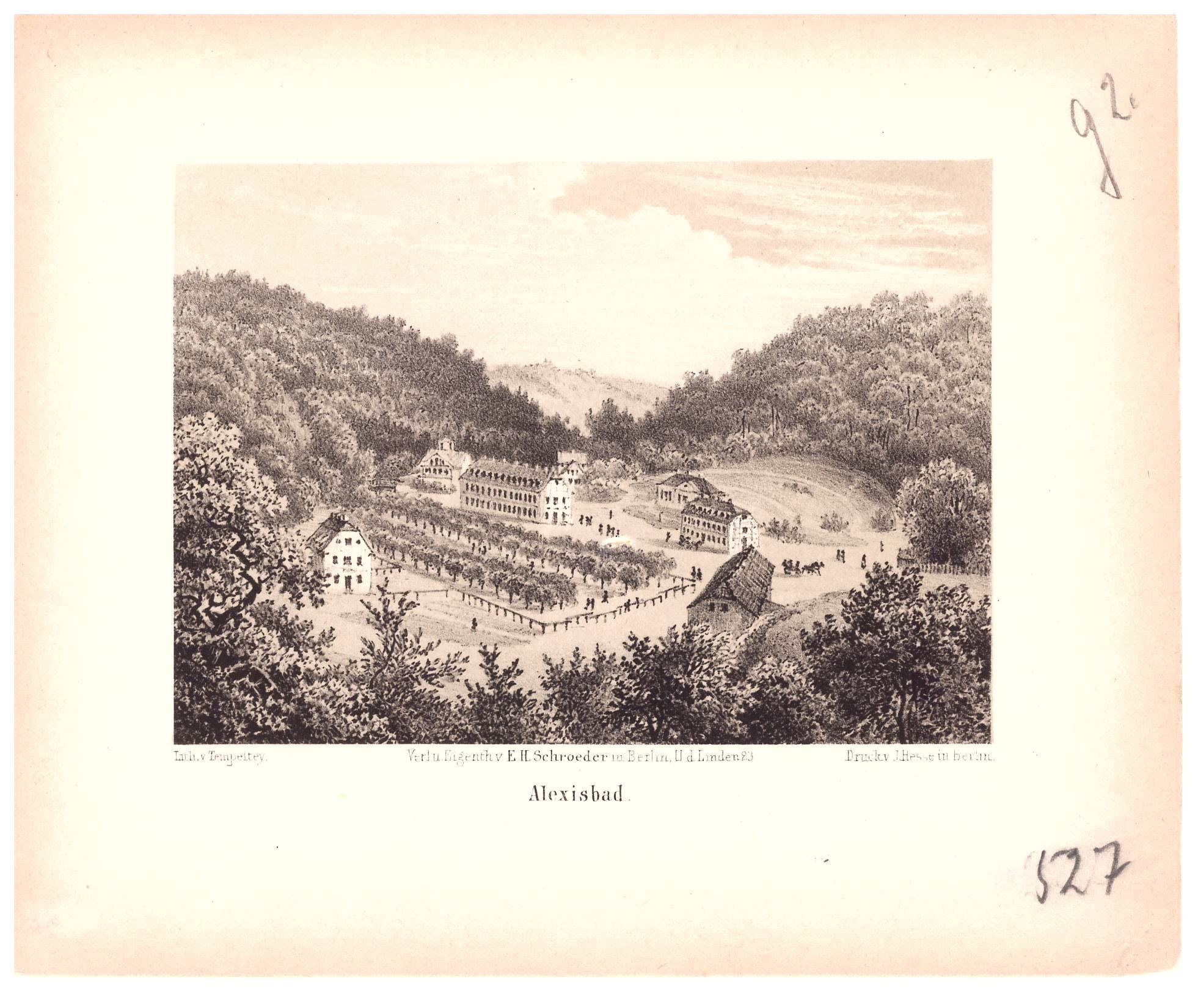 Alexisbad: Kurbad von der Schönsicht, um 1845 (Schloß Wernigerode GmbH RR-F)