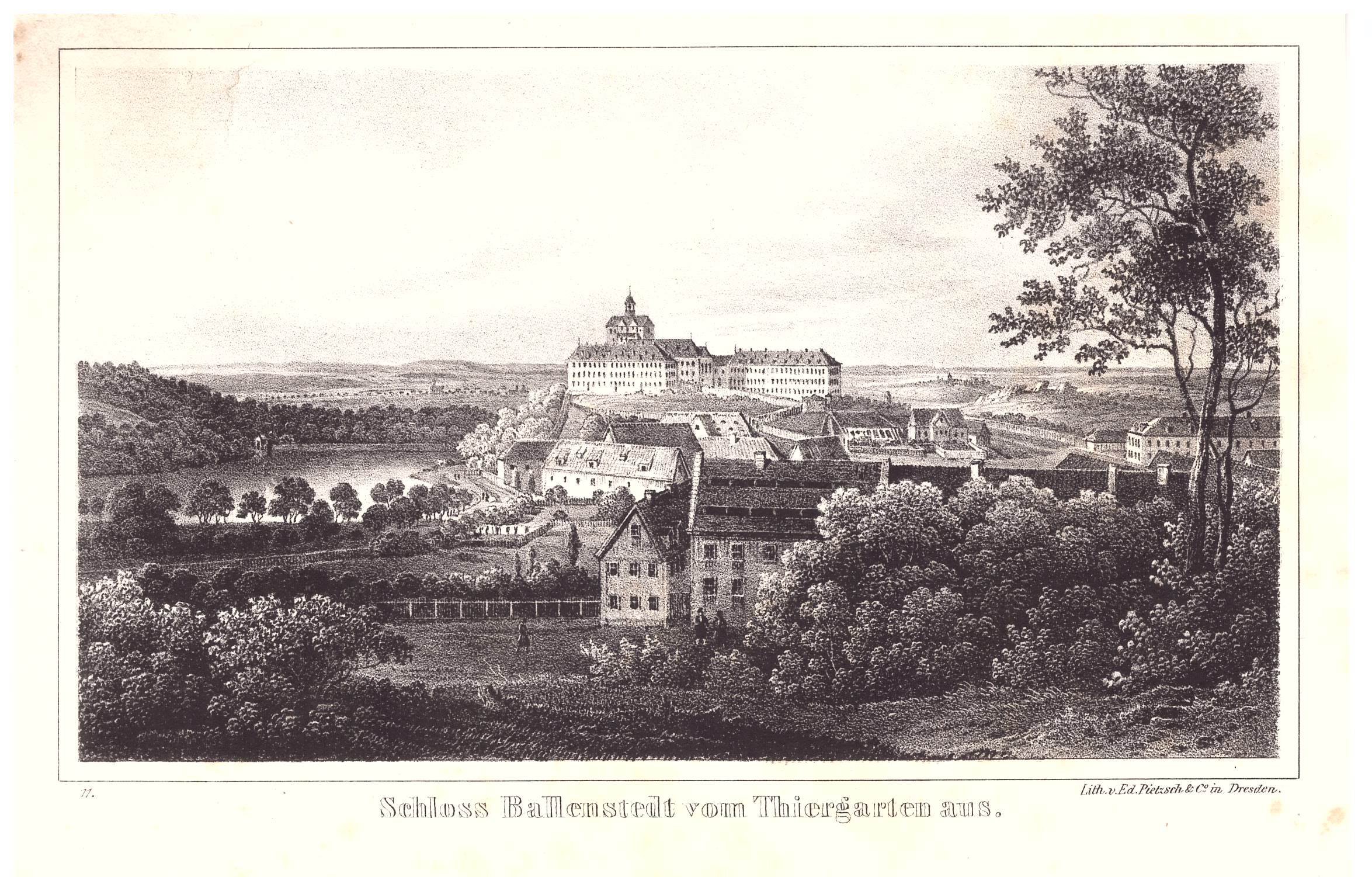 Ballenstedt: Schloss und Stadt, 1839 (aus: Pietzsch "Borussia") (Schloß Wernigerode GmbH RR-F)