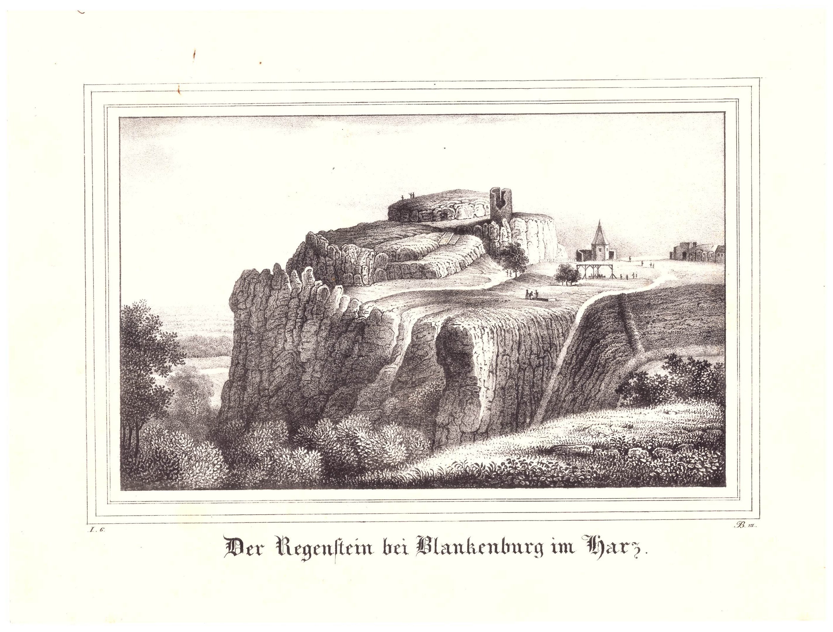 Regenstein: Fels und Festung, 1838 ( aus: Borussia (Schloß Wernigerode GmbH RR-F)