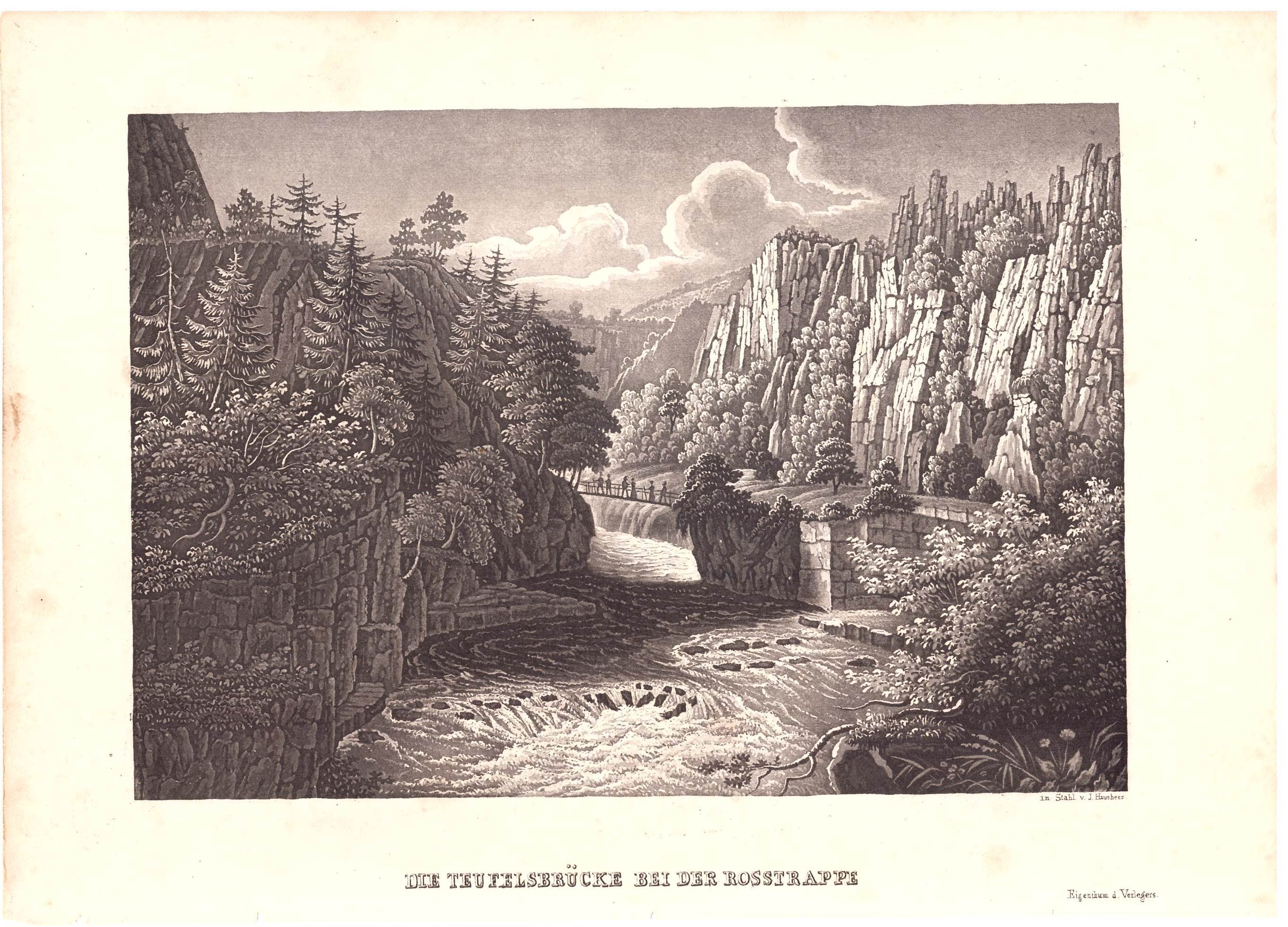 Bodetal: Jungfernbrücke, 1841 (Schloß Wernigerode GmbH RR-F)