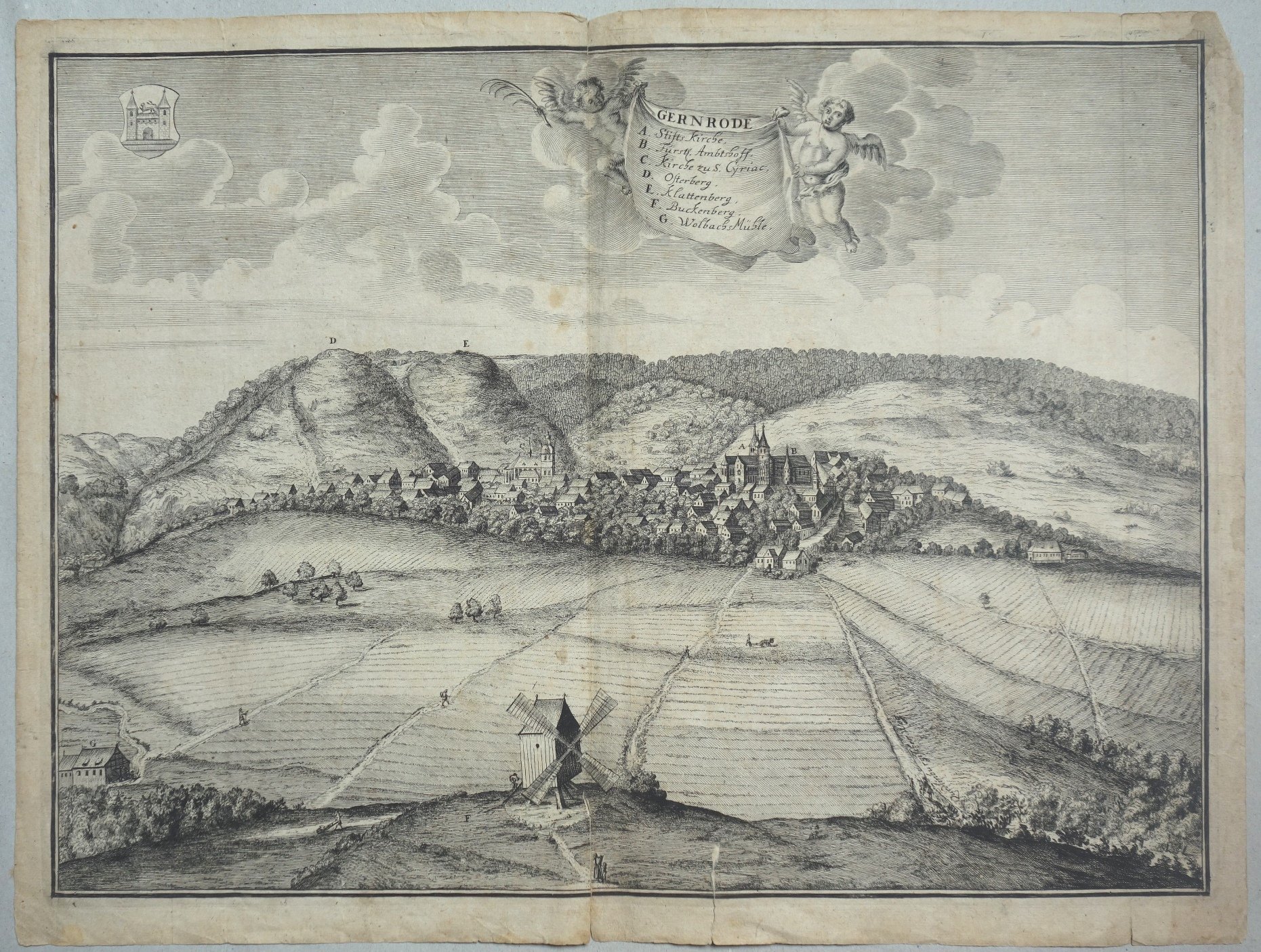 Gernrode: Stadt und Umgebung von Norden, 1710 (Schloß Wernigerode GmbH RR-F)