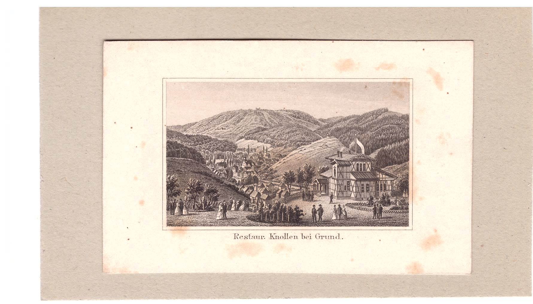 Bad Grund (bei): Restaurand Knollen, um 1860 (aus: sechs Ansichten) (Schloß Wernigerode GmbH RR-F)