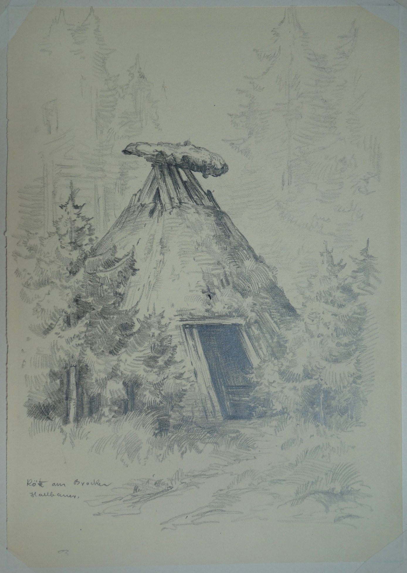 Köhlerhütte am Brocken, von Christian Hallbauer, 1920er Jahre (Schloß Wernigerode GmbH RR-F)