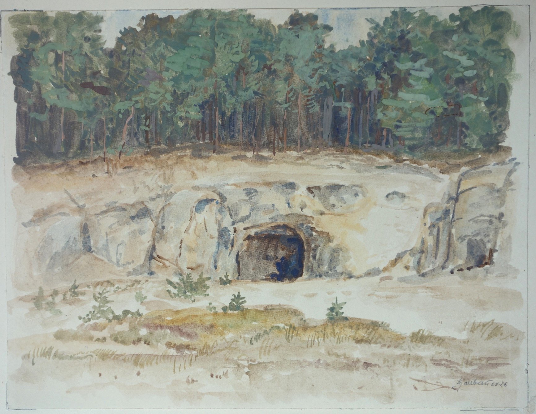 Felsenhöhle am Regenstein, von Christian Hallbauer, 1926 (Schloß Wernigerode GmbH RR-F)