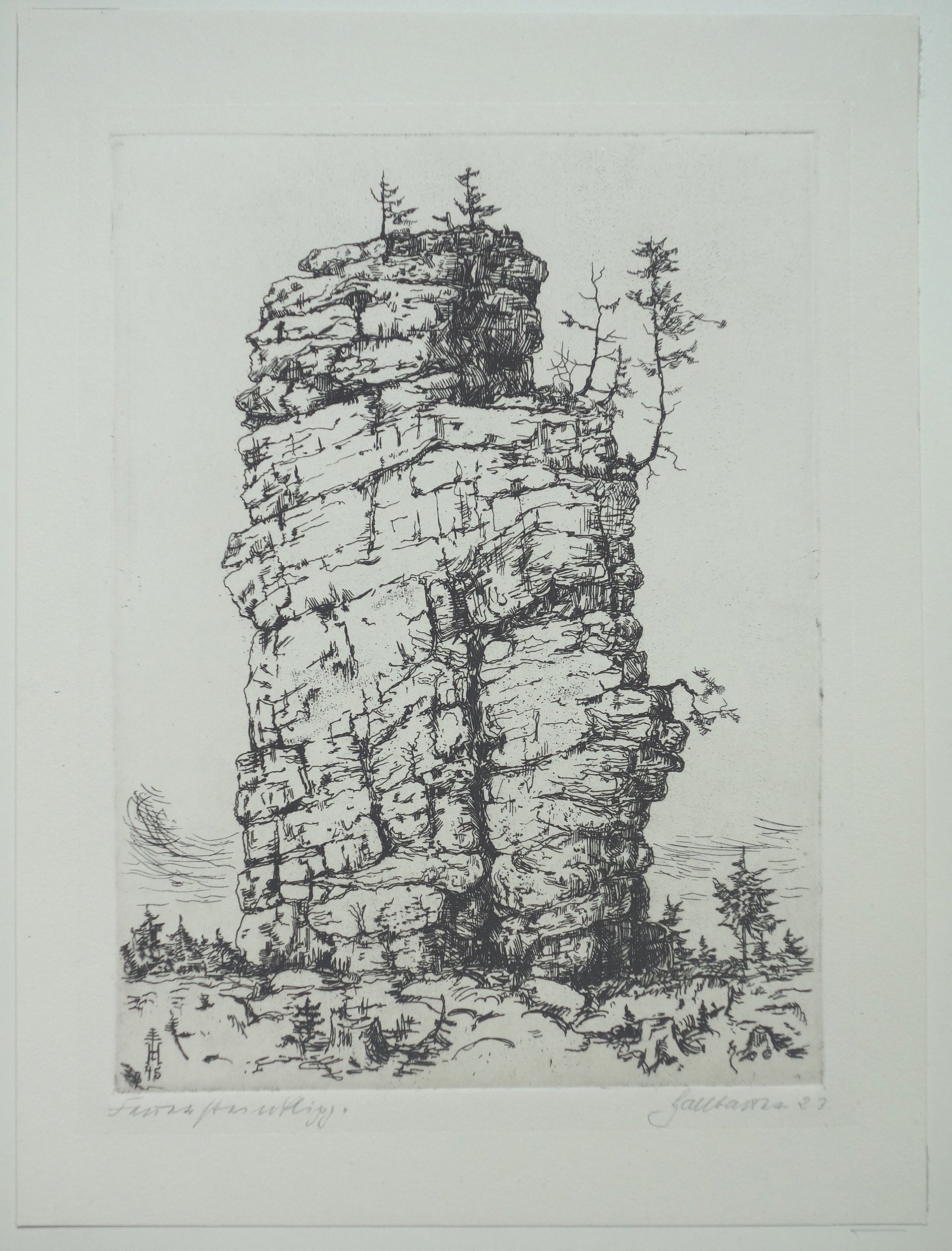 Schierke: Feuersteinklippe, von Christian Hallbauer, 1923 (Nr. 45) (Schloß Wernigerode GmbH RR-F)