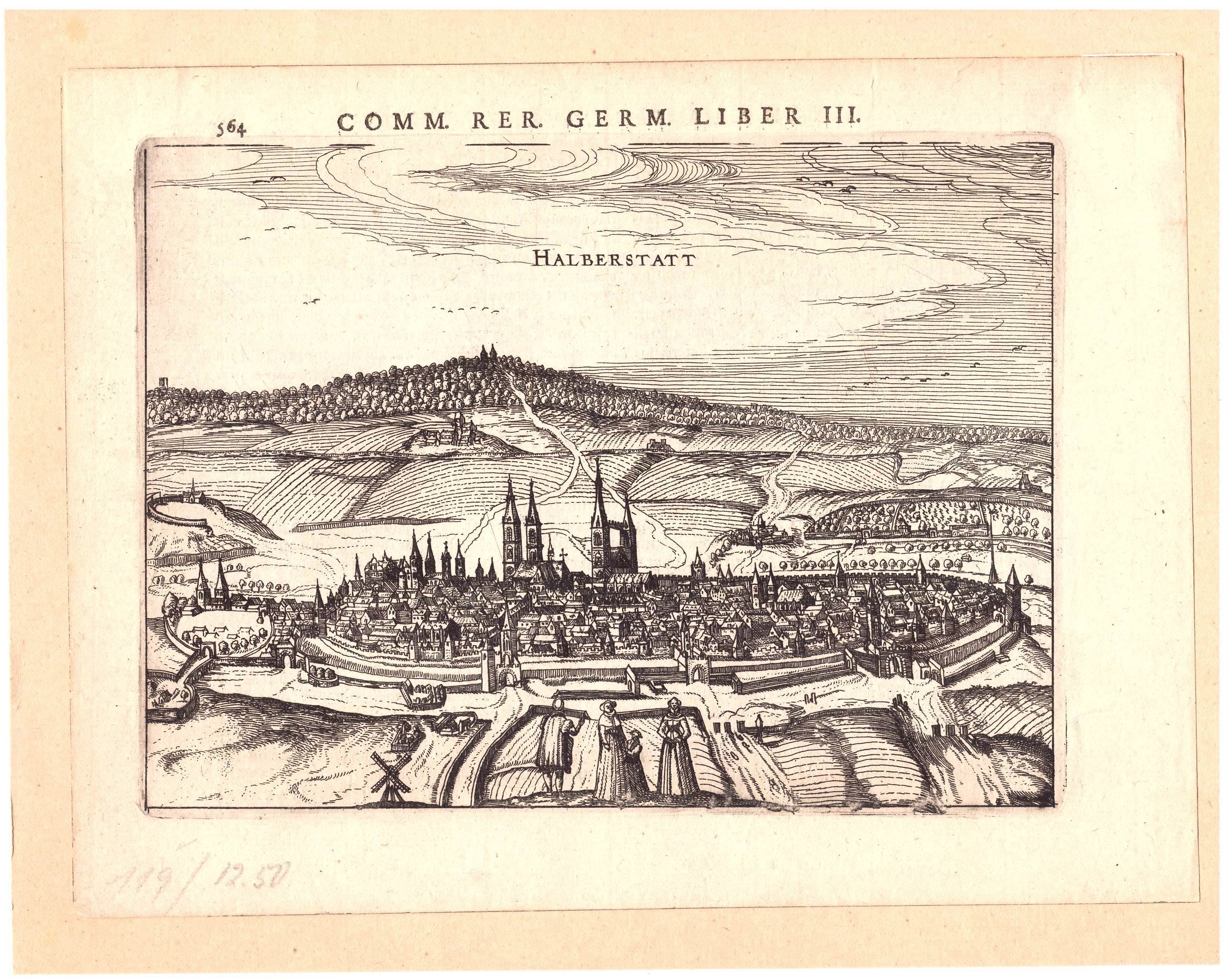 Halberstadt: Stadt von Süden, 1616 (aus: Bertius) (Schloß Wernigerode GmbH RR-F)