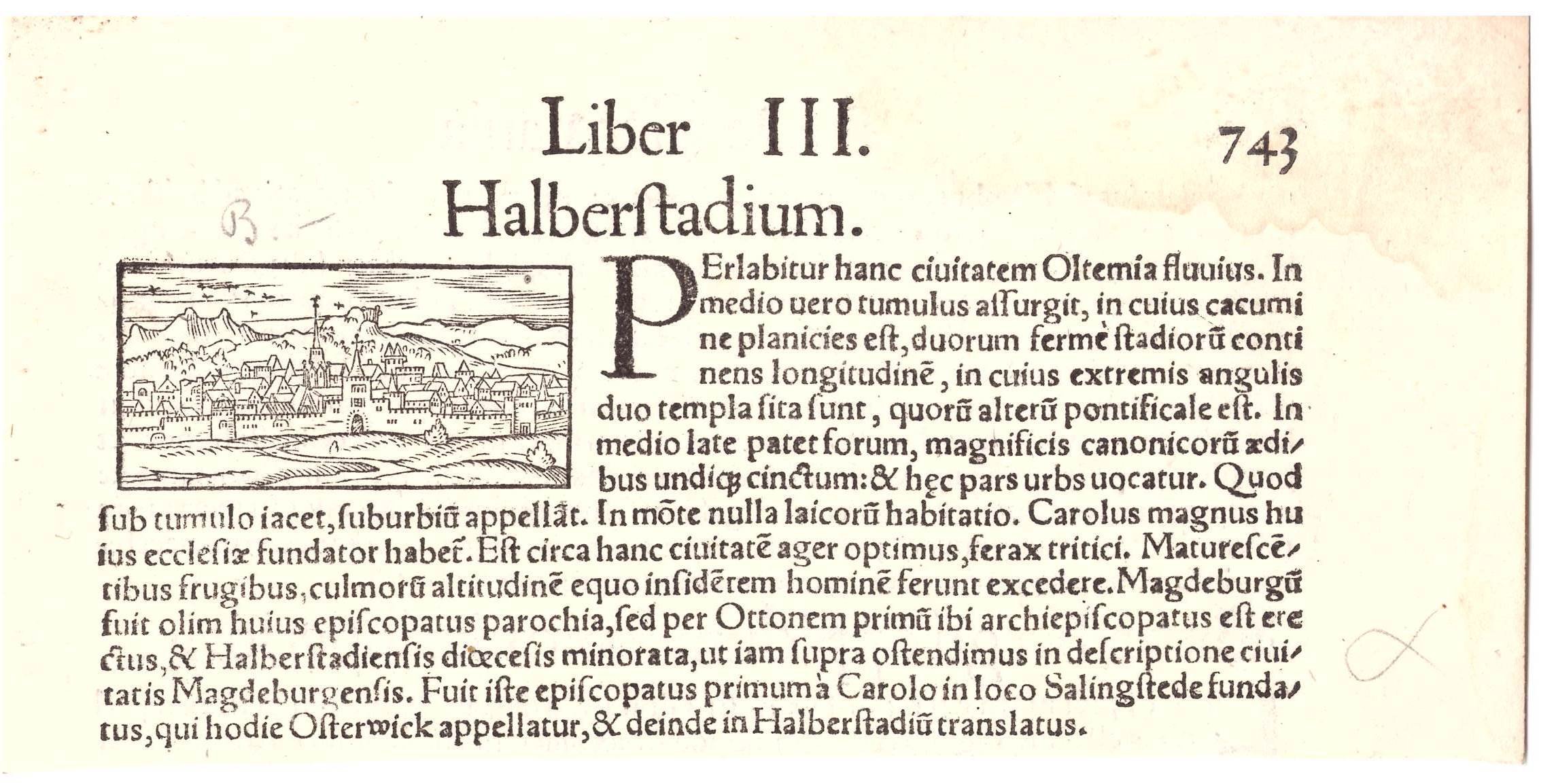 Halberstadt: Stadt, um 1550 (aus: Münster) (Schloß Wernigerode GmbH RR-F)