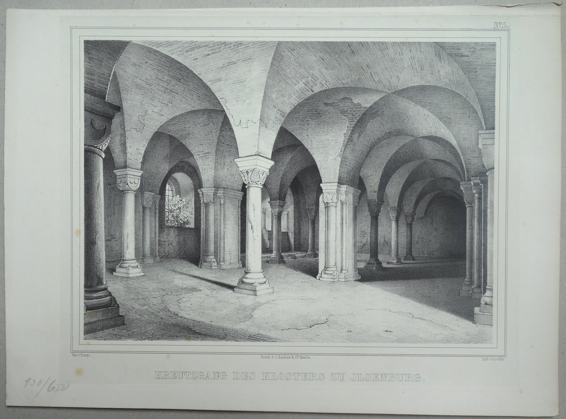 Ilsenburg: Kreuzgang des Klosters, 1842 (aus: Brockhaus "Denkmale des Mittelalters") (Schloß Wernigerode GmbH RR-F)