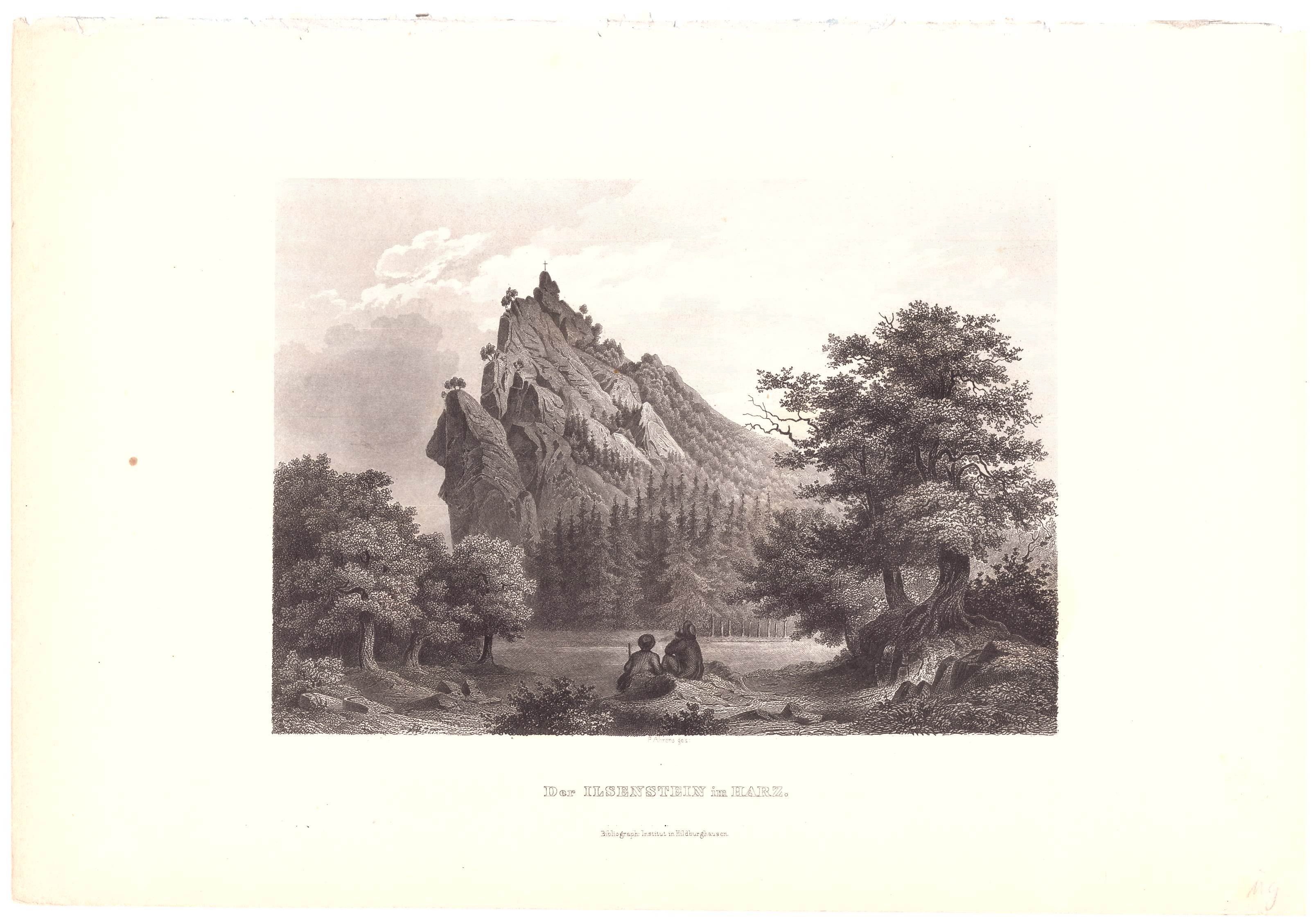 Ilsetal: Ilsestein aus dem Tal, 1855 (aus: Bibliograph. Institut (Schloß Wernigerode GmbH RR-F)