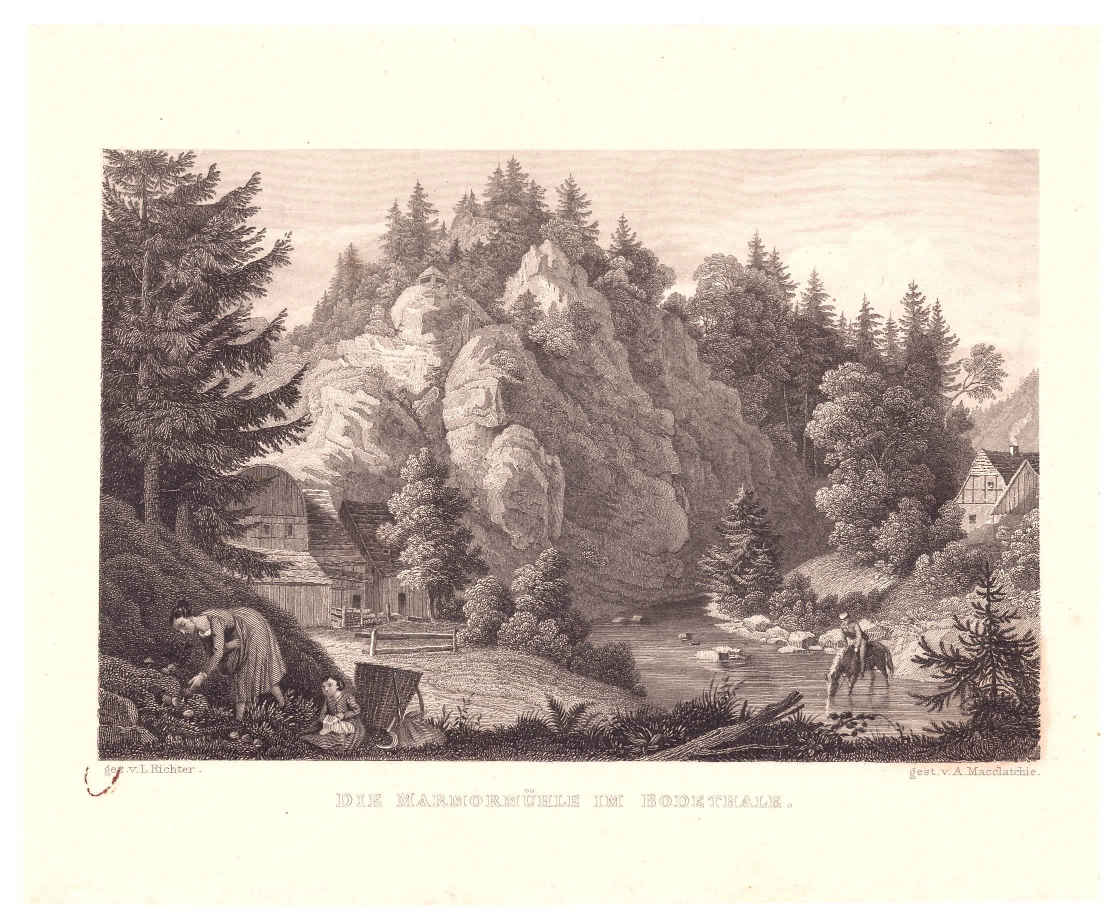 Rübeland: Marmormühle am Krockstein, 1838 (aus: Wigand "Wanderung durch den Harz") (Schloß Wernigerode GmbH RR-F)