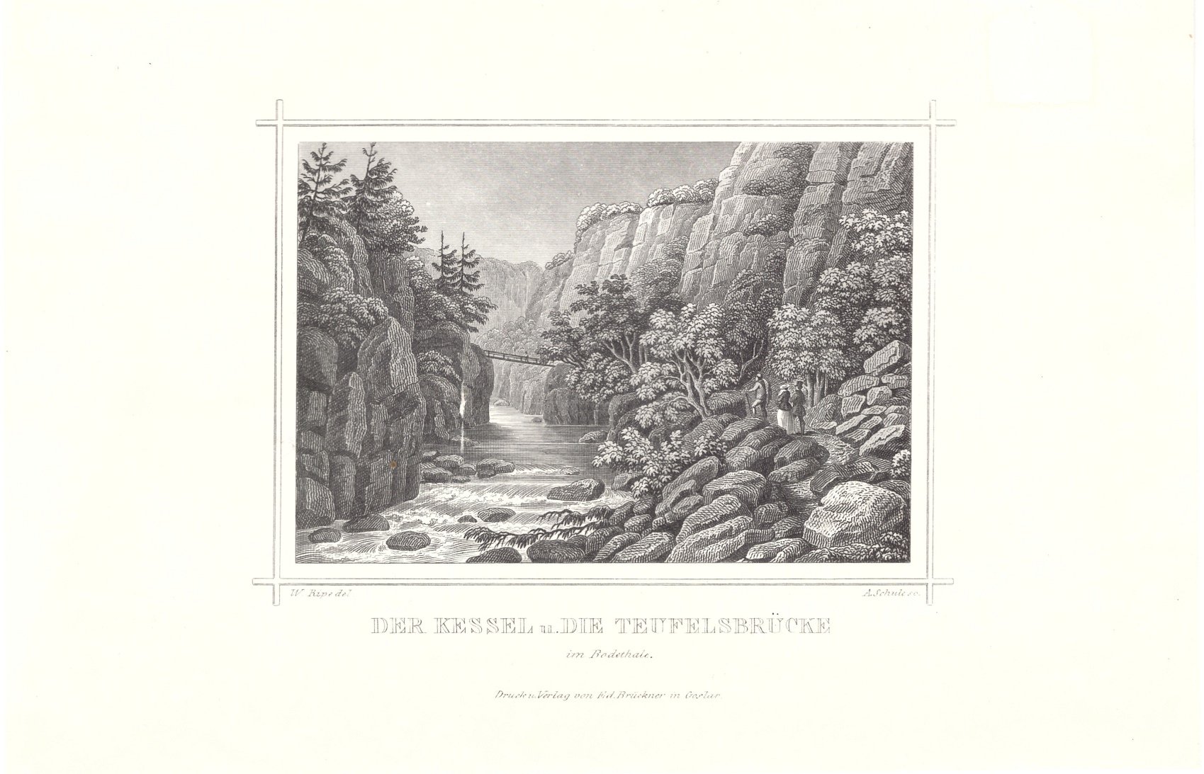 Bodetal: Kessel und Teufelsbrücke, nach 1863 (aus: Brückner "Bodetal") (Schloß Wernigerode GmbH RR-F)